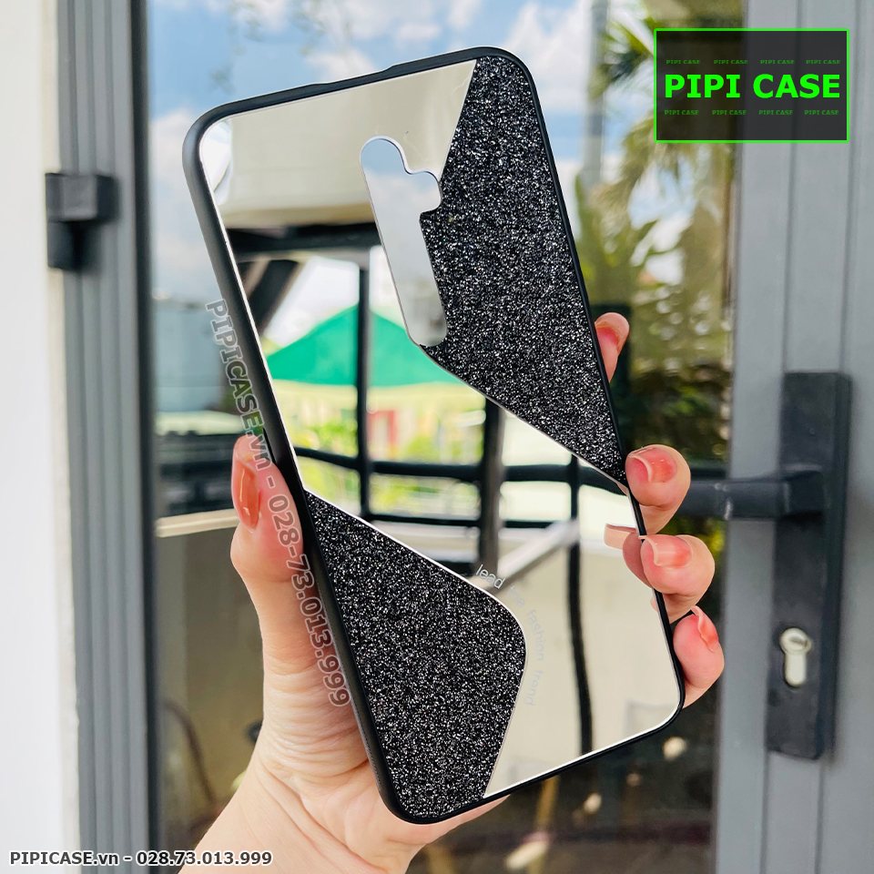 Ốp Lưng Oppo Reno 2F - Glitter Mirror - Đen