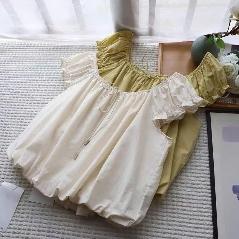 Áo Kiểu Nữ Thiết Kế cánh tiên bèo nhún lai bí LUH.8052 (C) (0687)_thumbnail_2