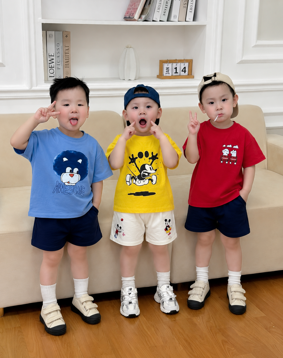R79 SET 3 BỘ CỘC VÀNG ĐỎ XANH HÌNH NHÂN VẬT- A100.219