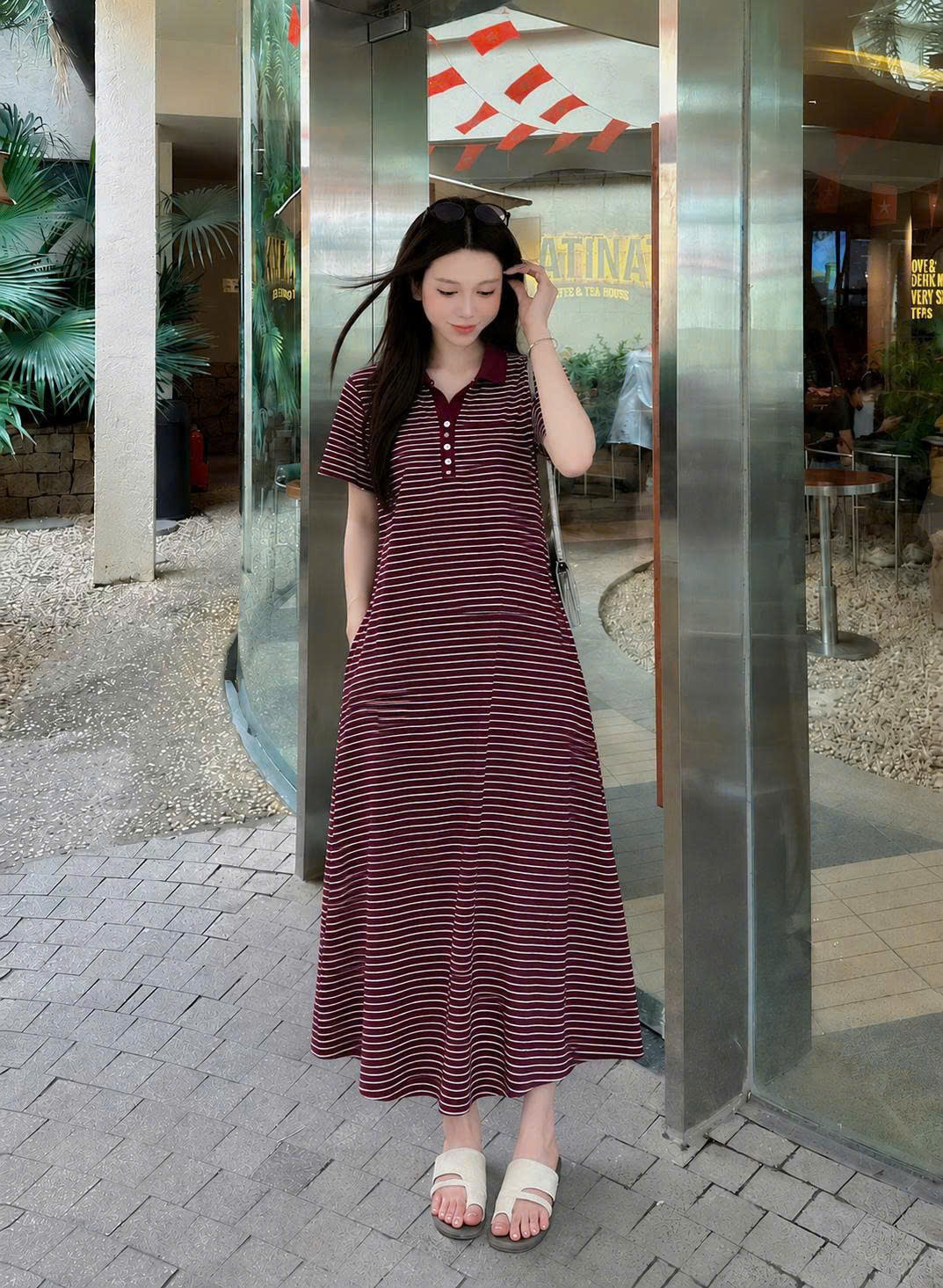 E760 ĐẦM POLO MIDI MẬN PHỐI KẺ_thumbnail_3