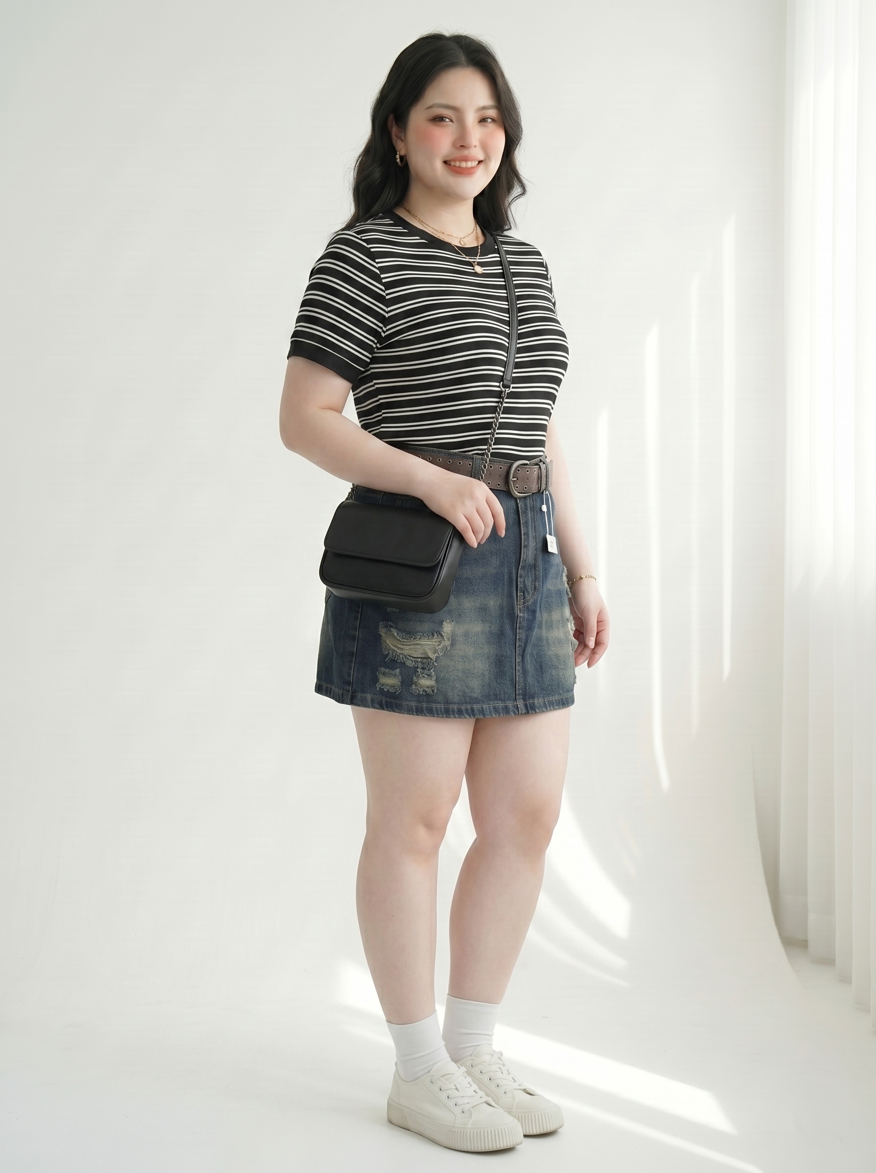 Quần Váy Jean Thêu Cún Bigsize Lưng Cao Gọn Dáng - Xanh Jean - Vừa 55-90kg - T-QVJ2121_thumbnail_1