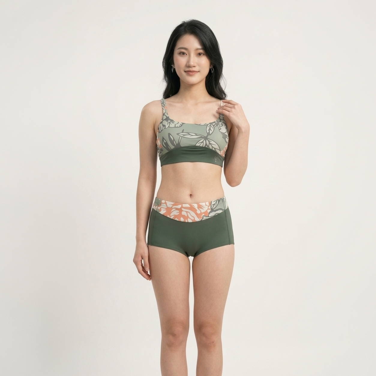 Bộ bơi nữ Narsis A25023: Đồ bơi 2 mảnh cao cấp, họa tiết lá thời thượng_thumbnail_6