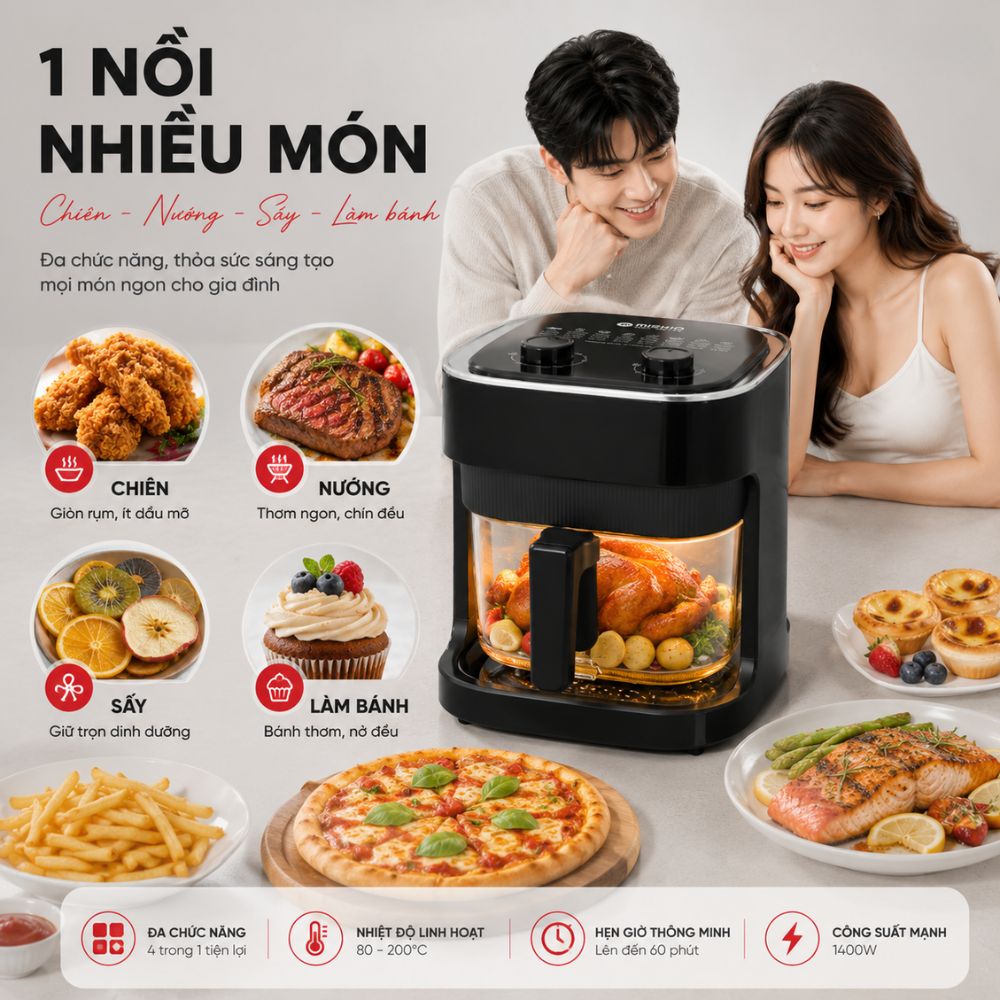 Nồi chiên không dầu lòng thuỷ tinh Mishio MK373 không lo bong tróc chống dính_thumbnail_22