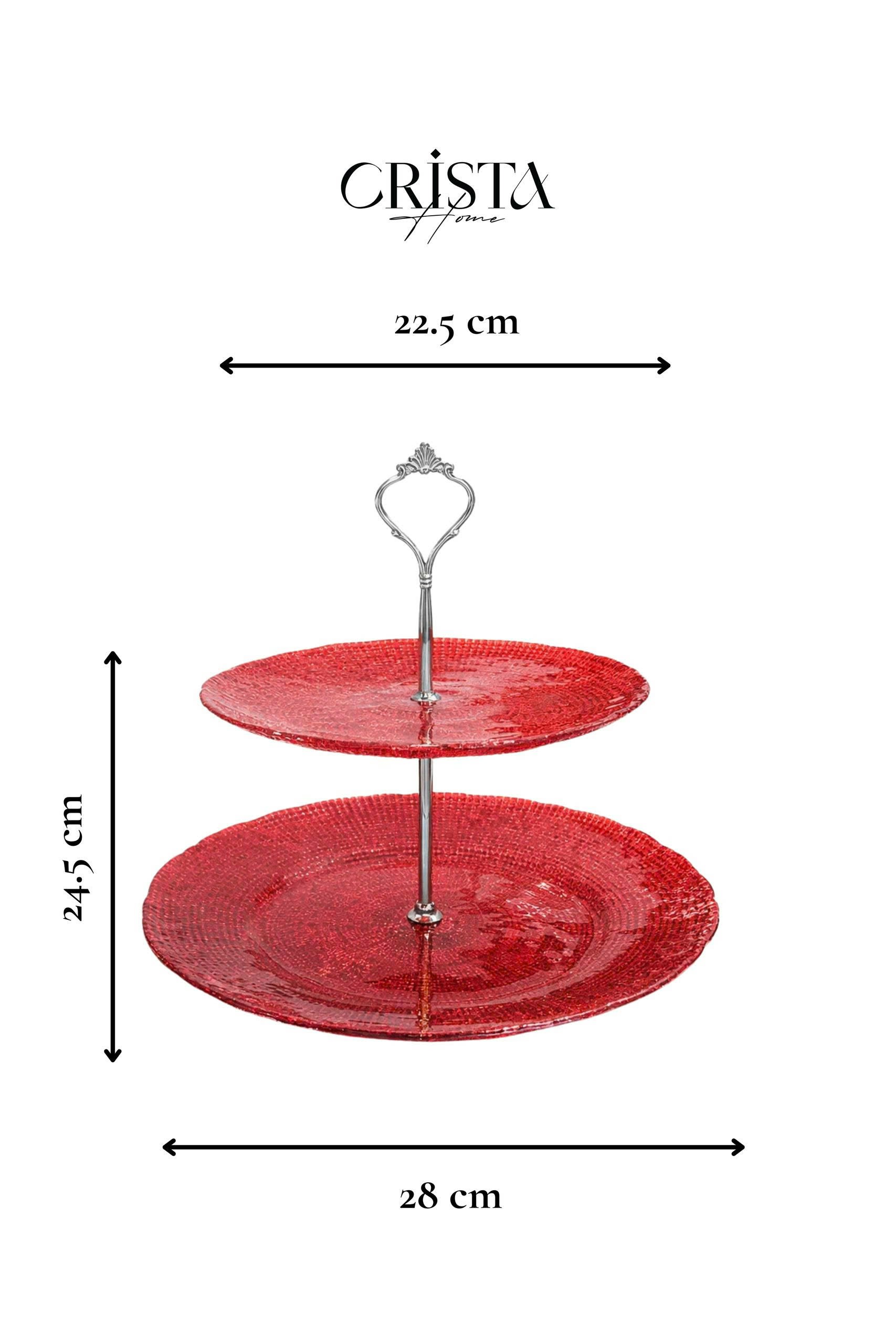 Bộ đĩa 2 tầng thủy tinh vân lưới 22.5 + 28 cm CRISTA HOME, 60224_thumbnail_12
