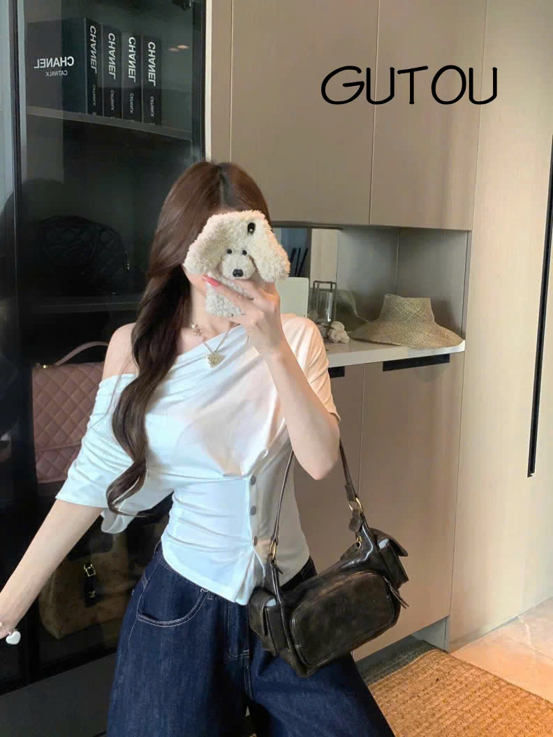 [ GUTOU ] Áo Cổ Đổ Phối Nút Muse Chic_thumbnail_6