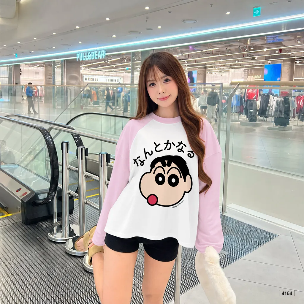 Áo thun tay dài phối raglan Shiin chan đáng yêu Miucho 4154_thumbnail_6