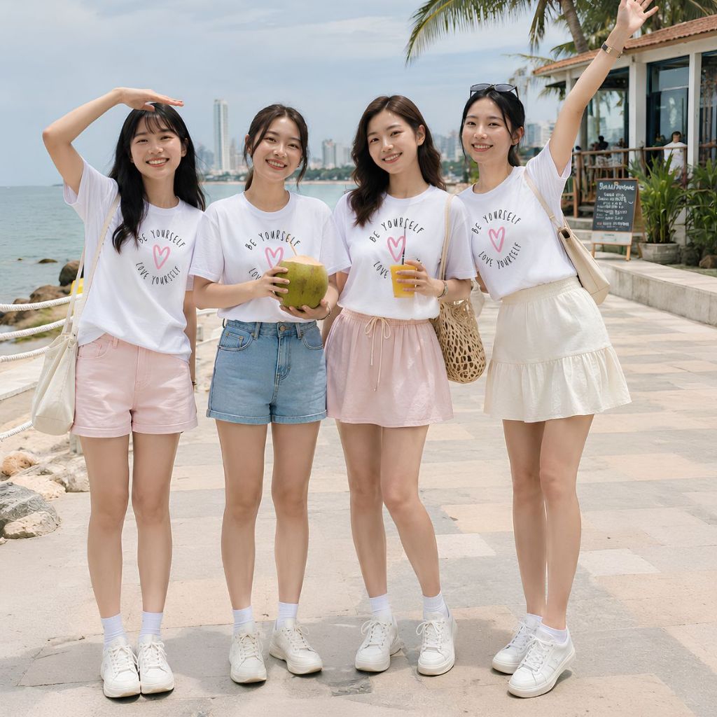 [Form Rộng] Áo phông đồng phục hội, nhóm du lịch nhiều màu chữ "Be Yourself - Love Yourself" RT8603