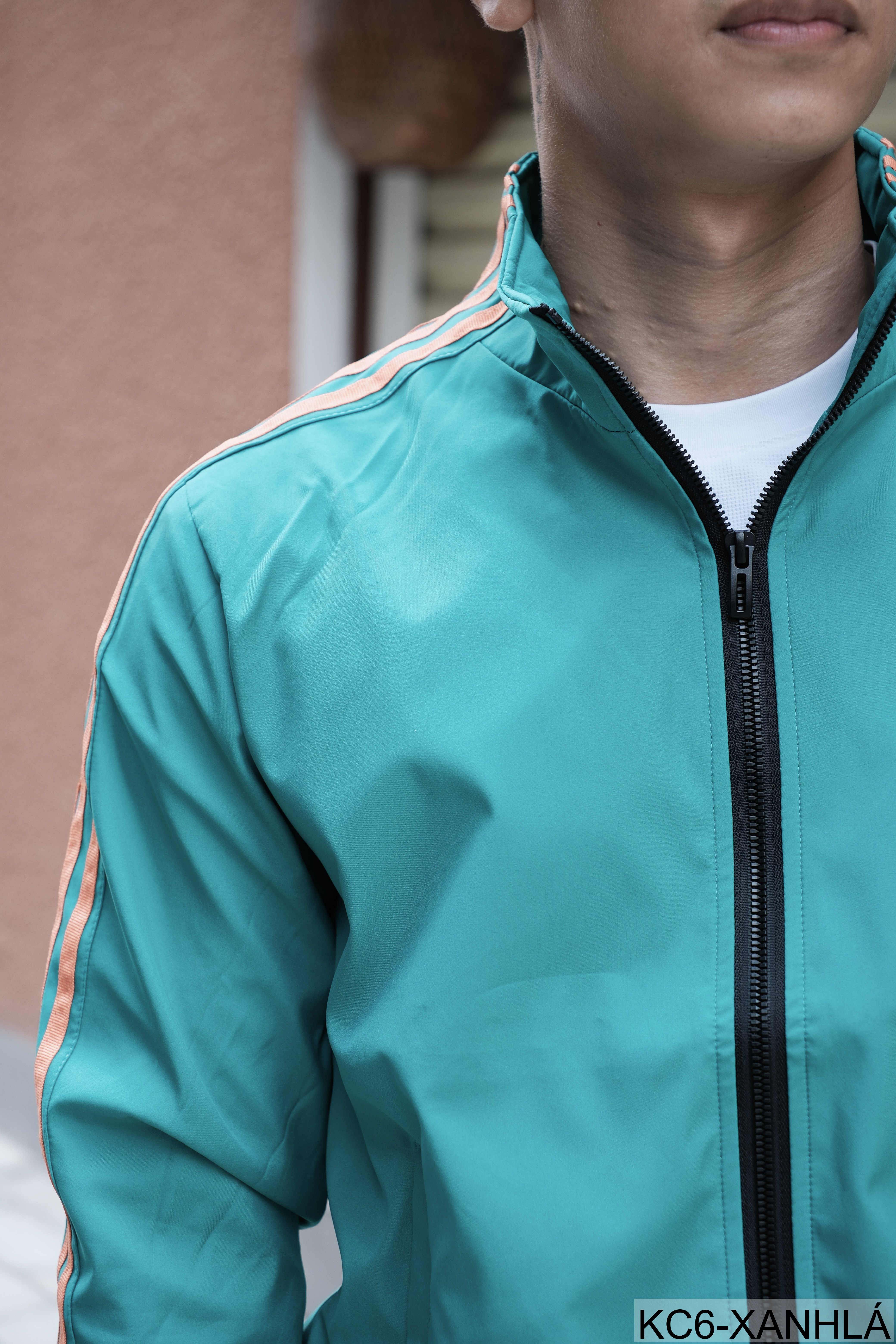 KC6 - Áo khoác nam thể thao cổ đứng tay dài chống mài mòn, thoáng khí, 3 màu trắng xanh lá đen_thumbnail_18