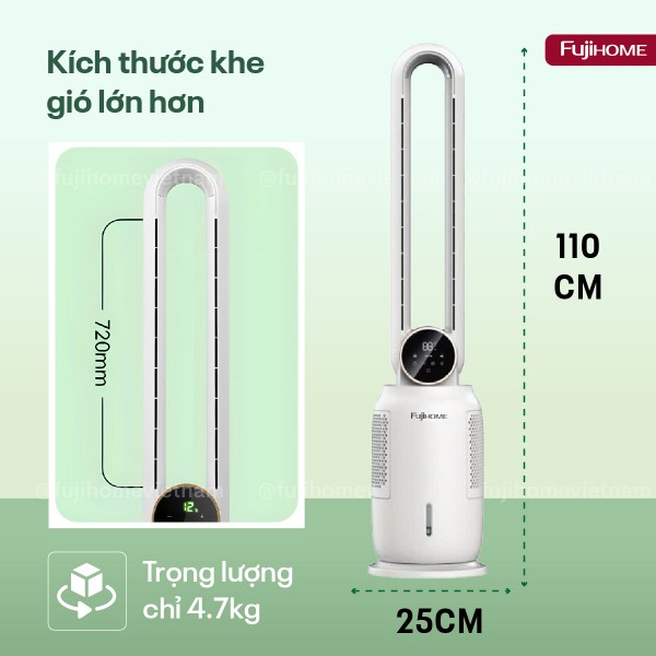 Quạt không cánh tích hợp lọc không khí bằng ion Fujihome BF-03RC_thumbnail_1
