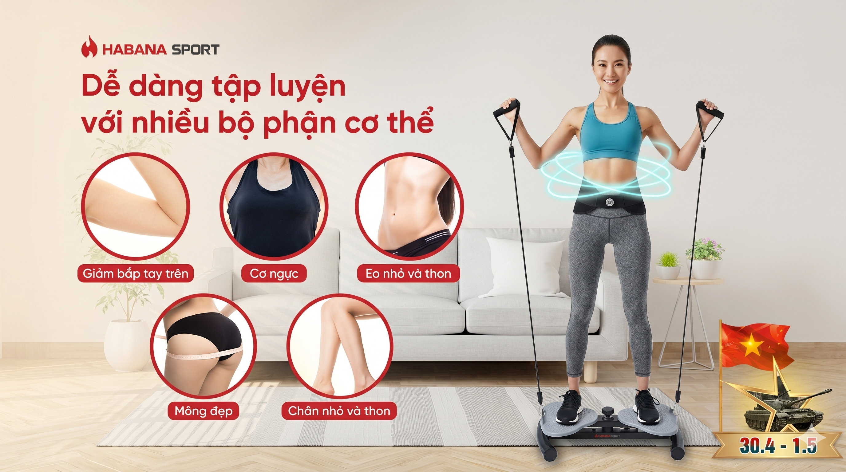 Bàn Xoay Eo Đốt Mỡ Habana Sport - Giảm 50% + Mua 1 Tặng 5