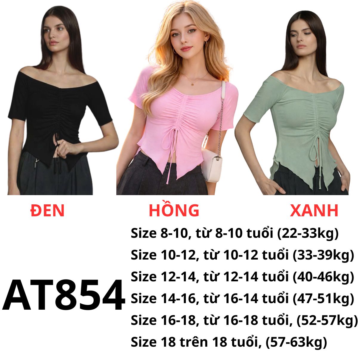 AT854 - ÁO THUN BẸT VAI