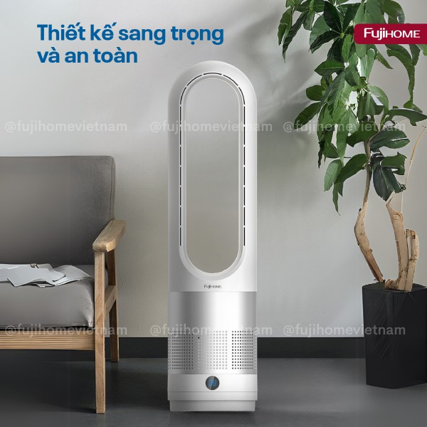 Quạt không cánh mini, lọc không khí khử khuẩn Anion + UV kết nối WIFI Fujihome BF18_thumbnail_2