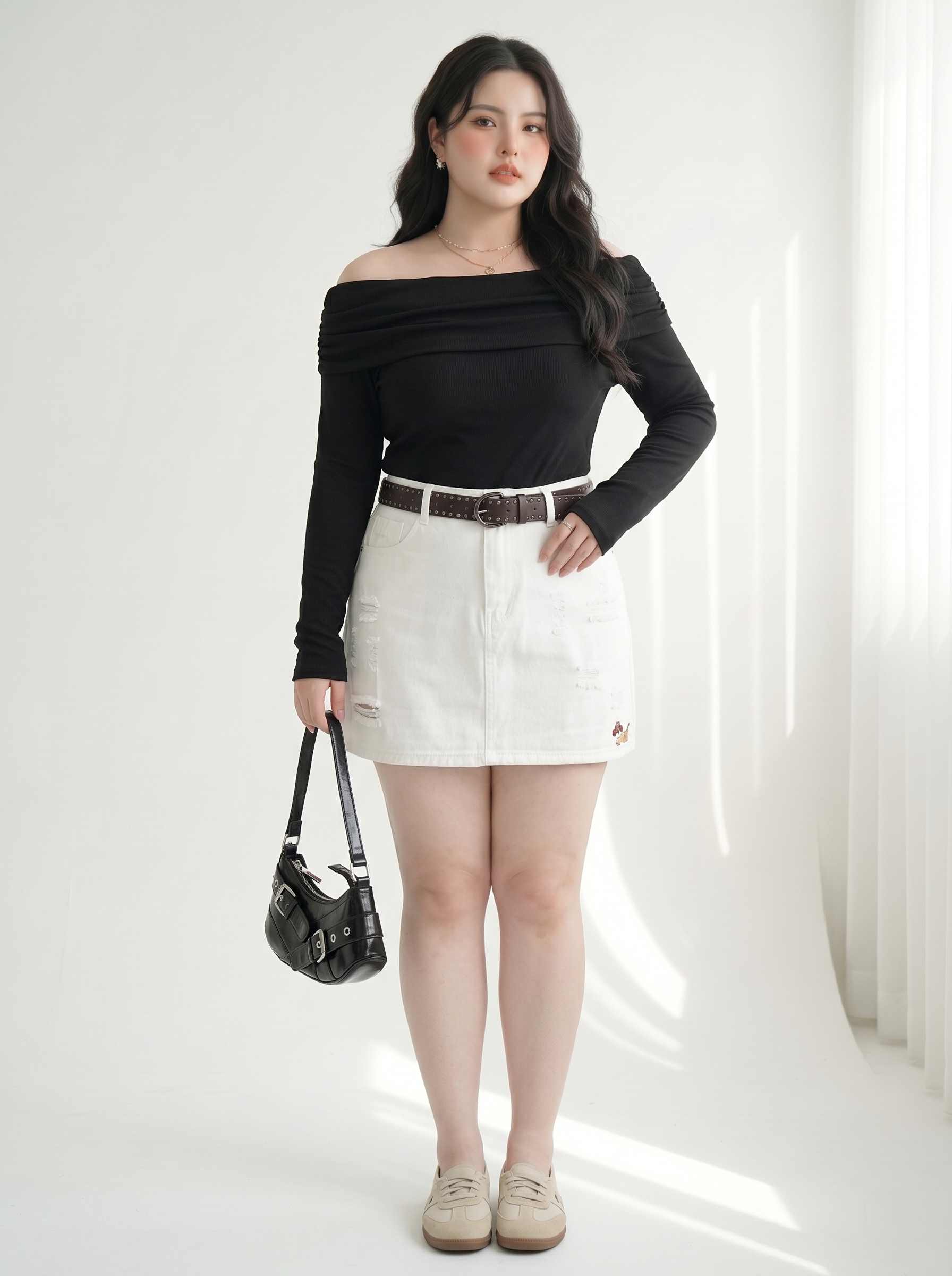 Chân Váy Jean Thêu Wax Rách Bigsize Lưng Cao Có Quần Bảo Hộ - Xanh Jean - Vừa 55-90kg - T-JV2122_thumbnail_2
