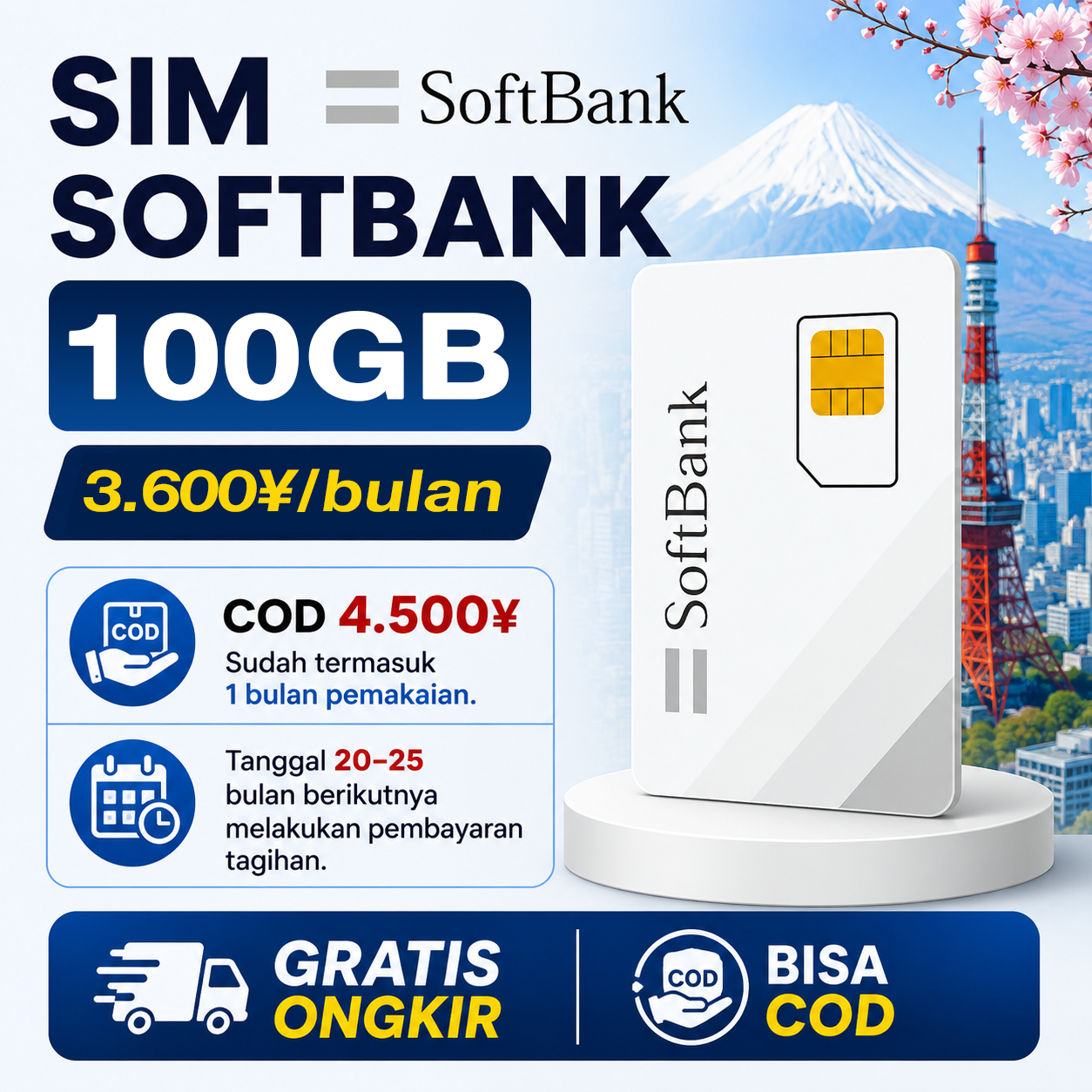 SIM DATA SOFTBANK 100GB – ¥3.600/BULAN_thumbnail_1