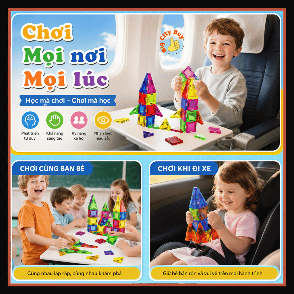 Bộ Ghép Hình Nam Châm Magnetic Lấp Lánh 36 Chi Tiết Xếp Hình Lắp Ráp Phát Triển Tư Duy Cho Bé BigcityBuy 344BGH_thumbnail_5
