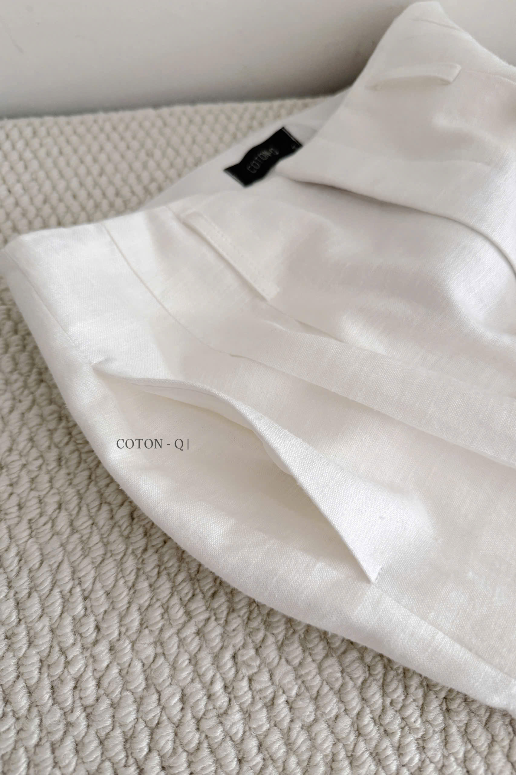 HQ356 - Quần suông linen 2 màu ( TRẮNG )