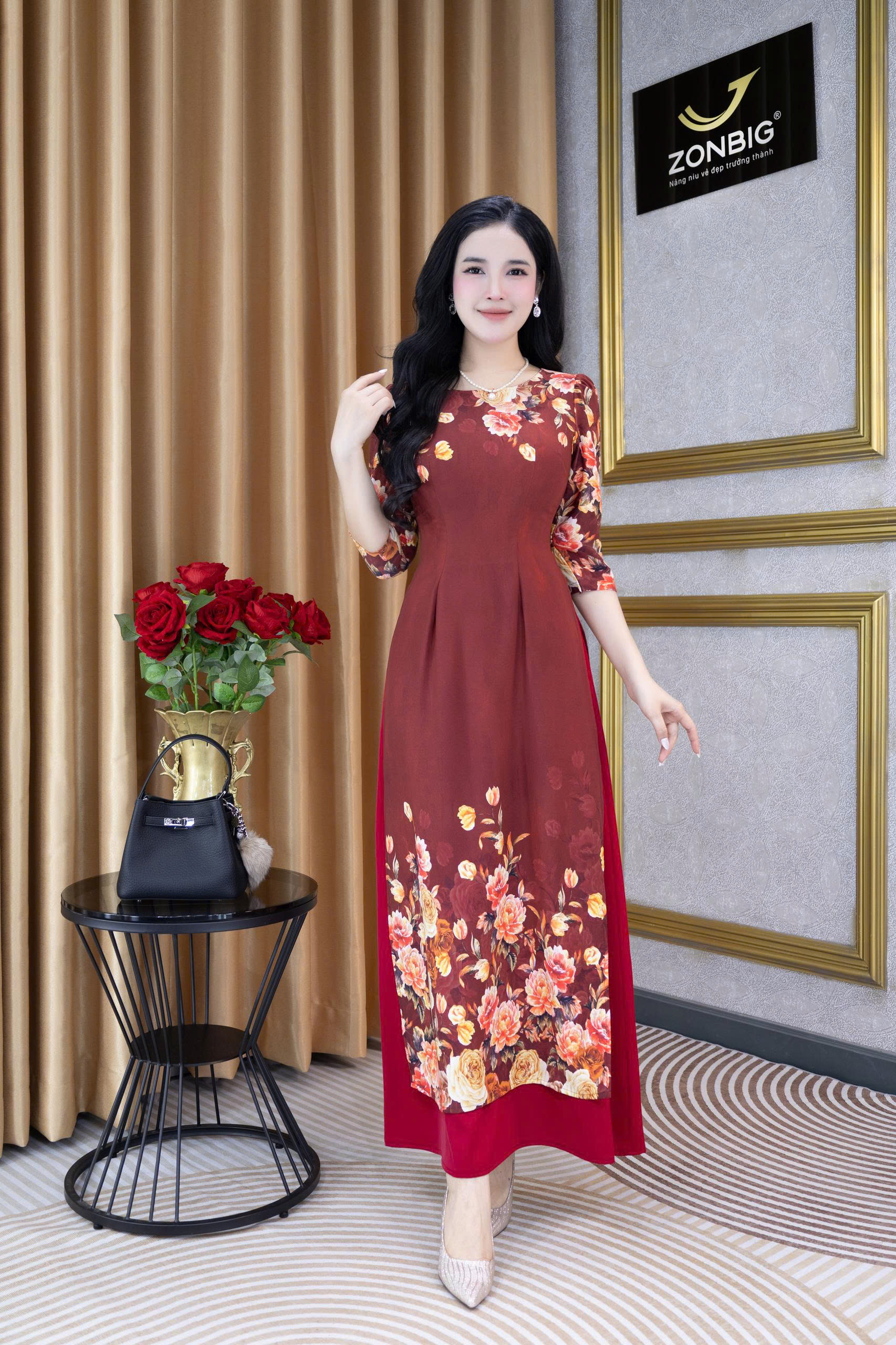 Đầm giả áo dài - Y2137 - Thương hiệu ZONBIG