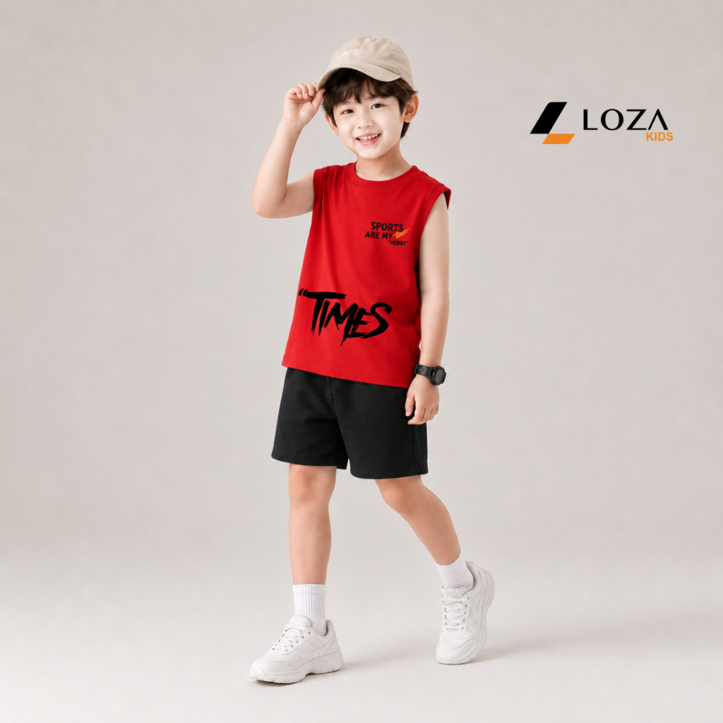 Set bộ ba lỗ cho bé trai chữ 