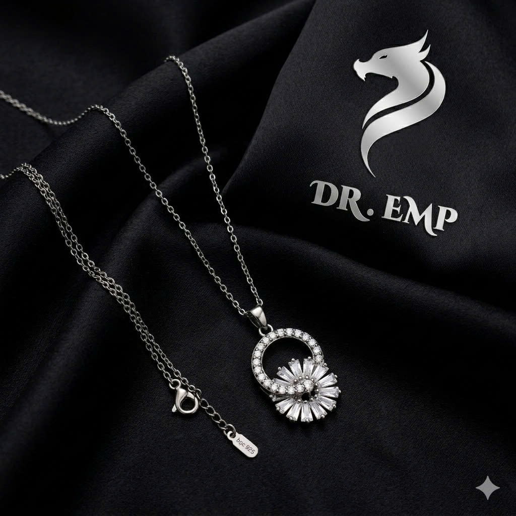 Vòng cổ titan vòng hoa charm hợp kim