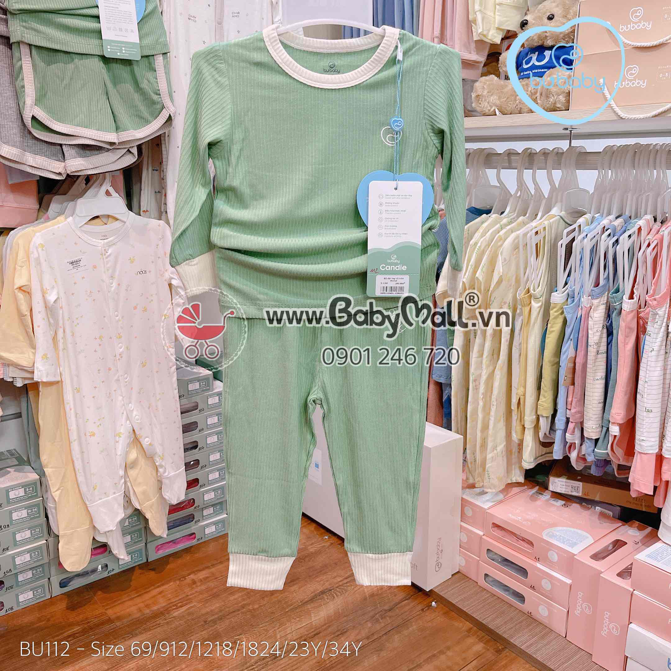 Bộ dài tay cổ tròn Bubaby - Candie Molist BMD110401_thumbnail_3