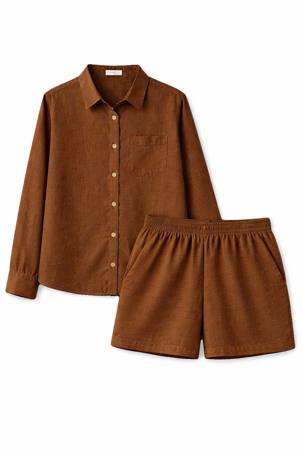 E430 SET NÂU LINEN SƠ MI DÀI TAY + SHORT ONLYH