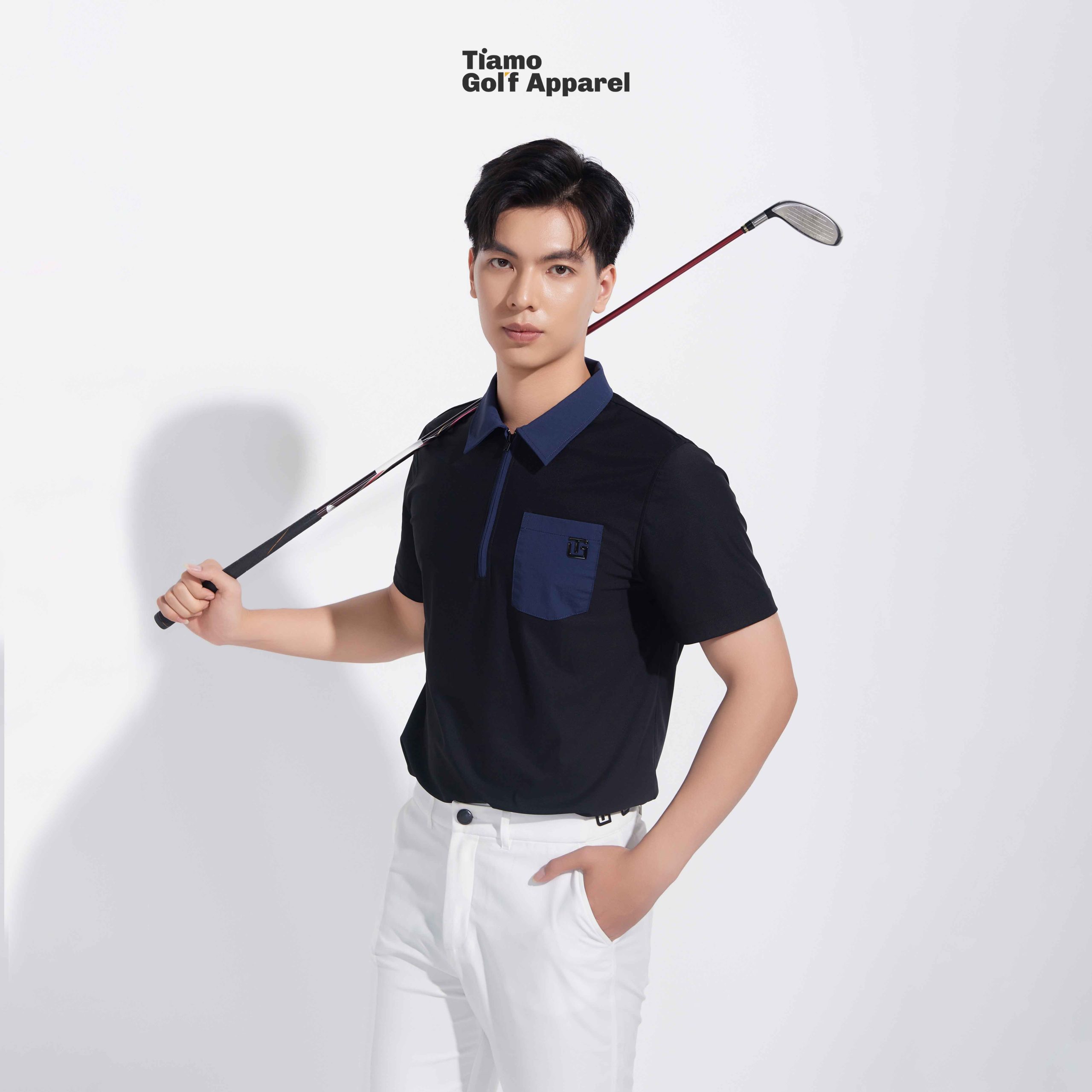 Áo polo đắp 2 màu - Nam