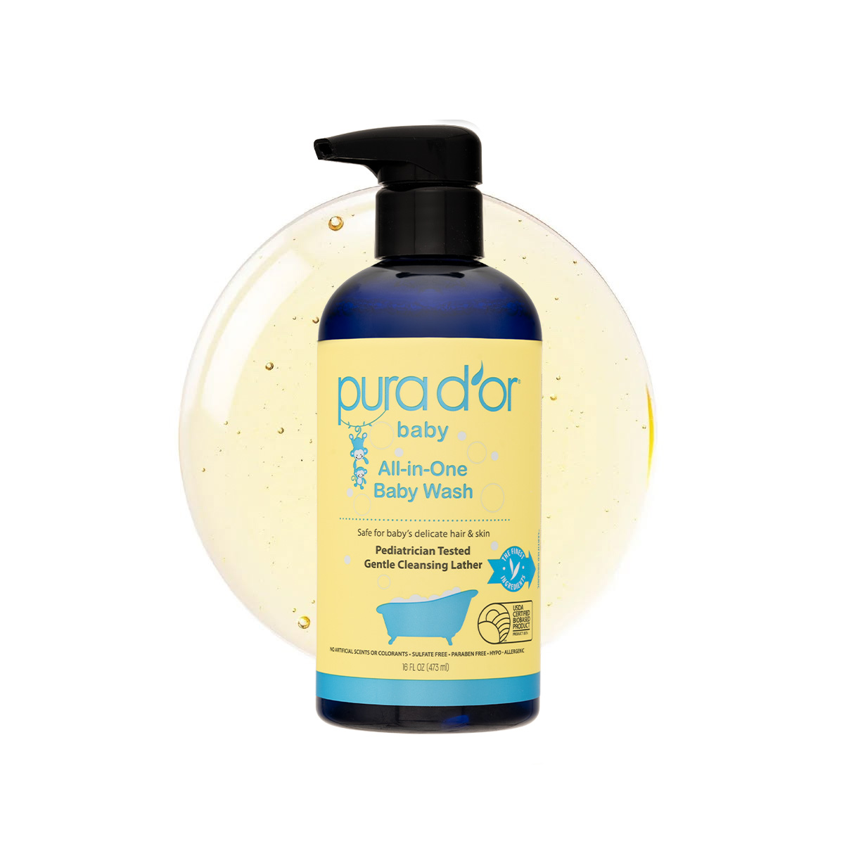 Sữa tắm gội dịu nhẹ đa năng dành cho bé PURA D'OR All-in-One 473ml