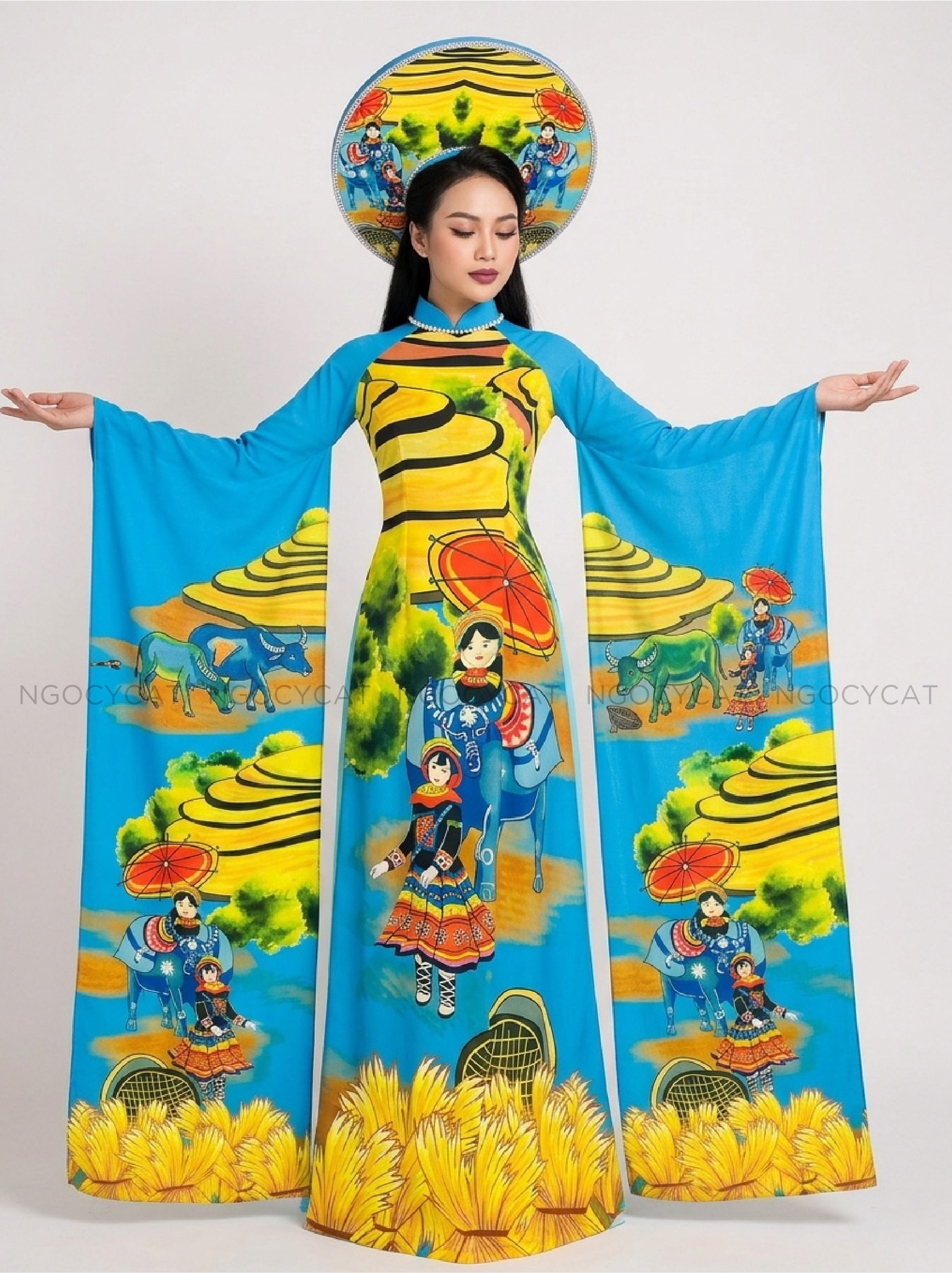 Áo Dài Biểu Diễn Ruộng Bậc Thang
