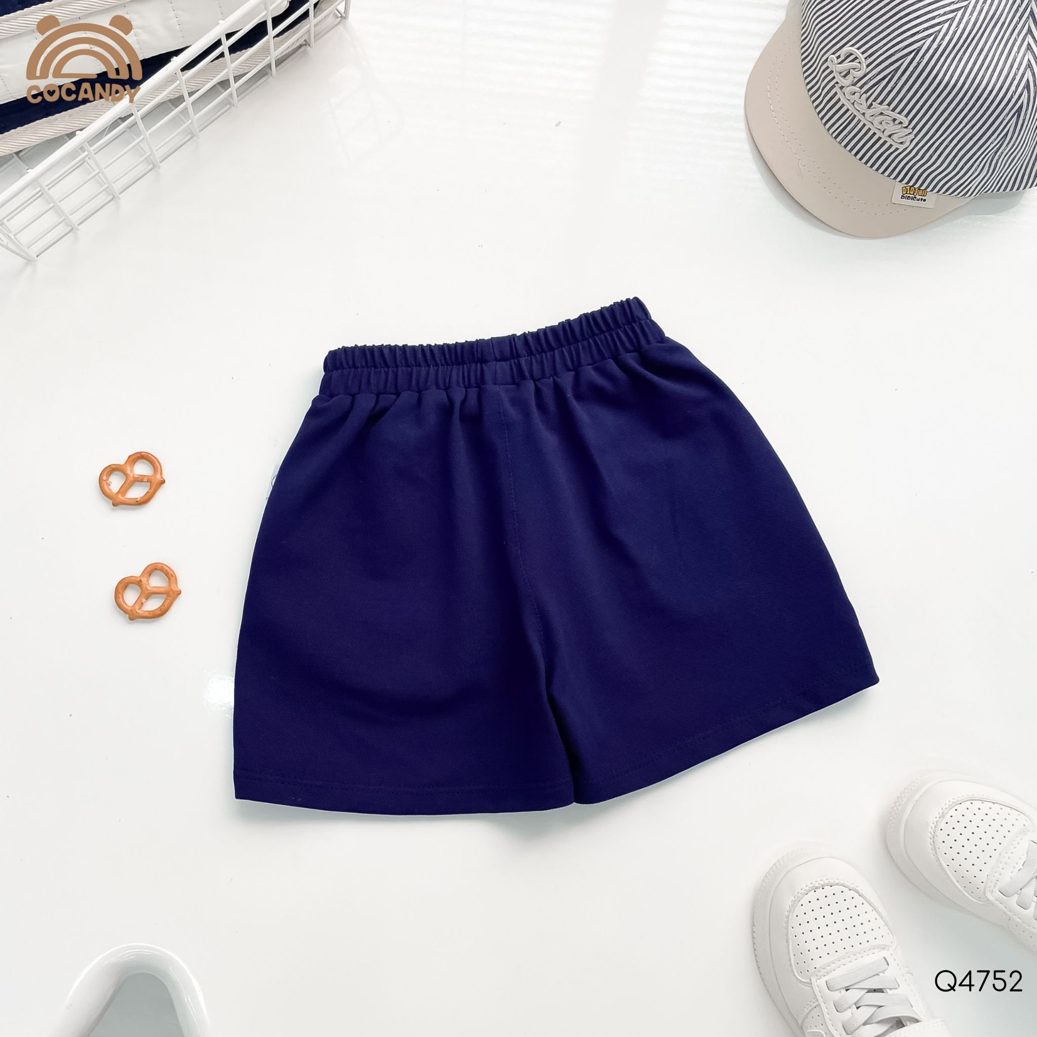 Quần cộc thun XANH NAVY túi can chéo cúc_thumbnail_4