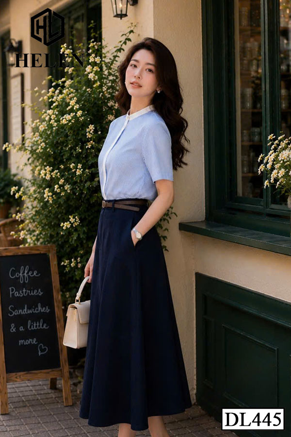Đầm liền giả set kẻ phối chân than DL445_thumbnail_2