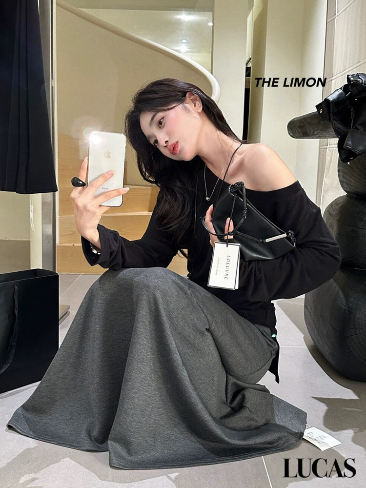 Chân váy dáng xòe dài thun basic_thumbnail_4
