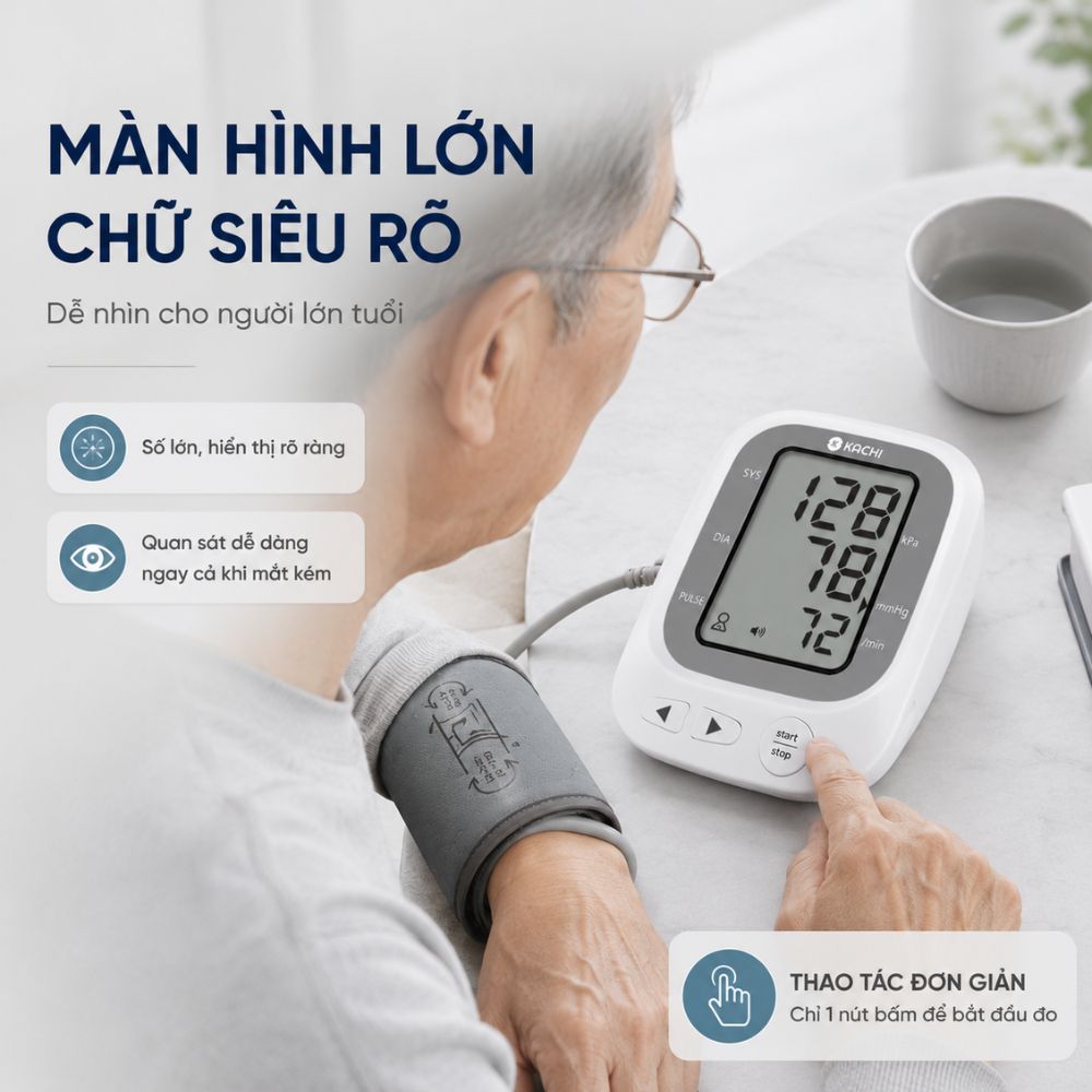 Máy đo huyết áp bắp tay Kachi JN-163B MK | Trợ lý AI đọc kết quả tiếng Việt | Hỗ trợ người cao tuổi mắt kém_thumbnail_2