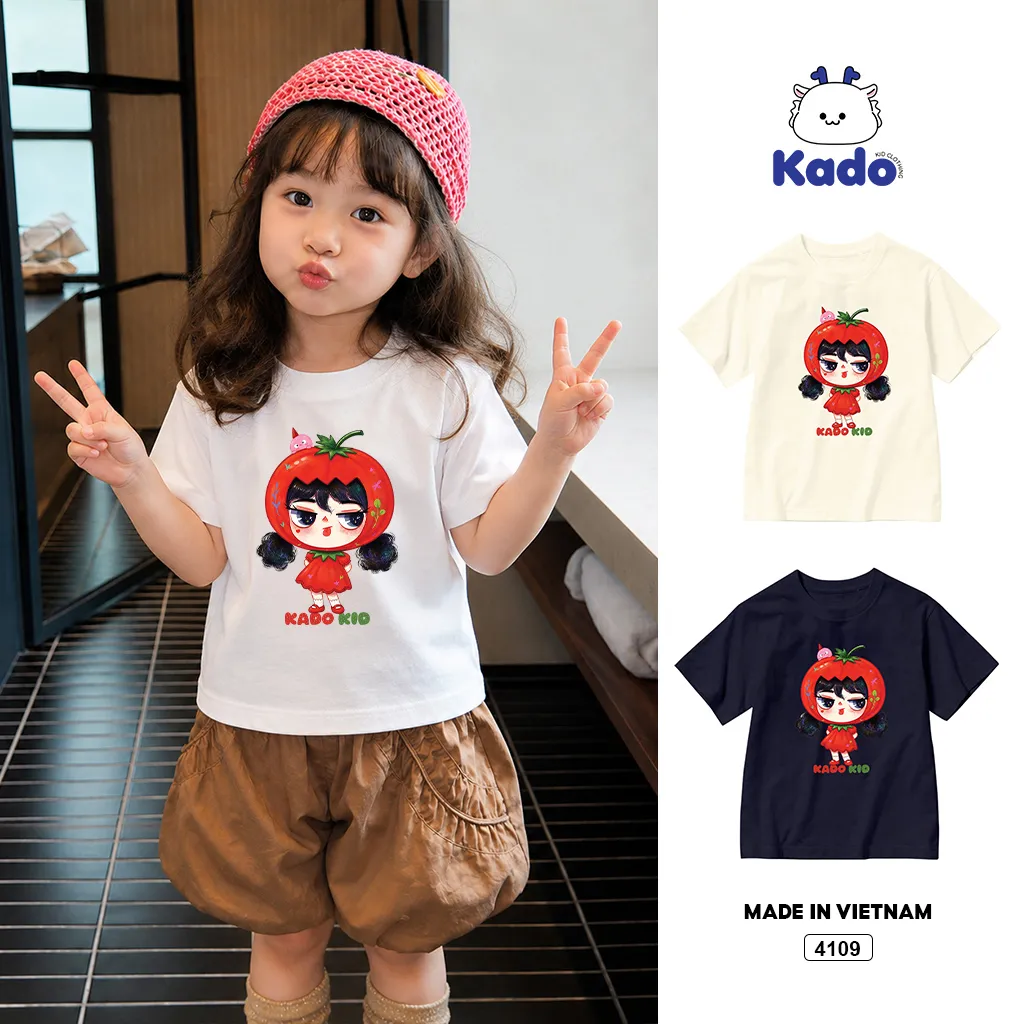 Áo thun bé trai bé gái hoạt hình Cà chua Kado 4109