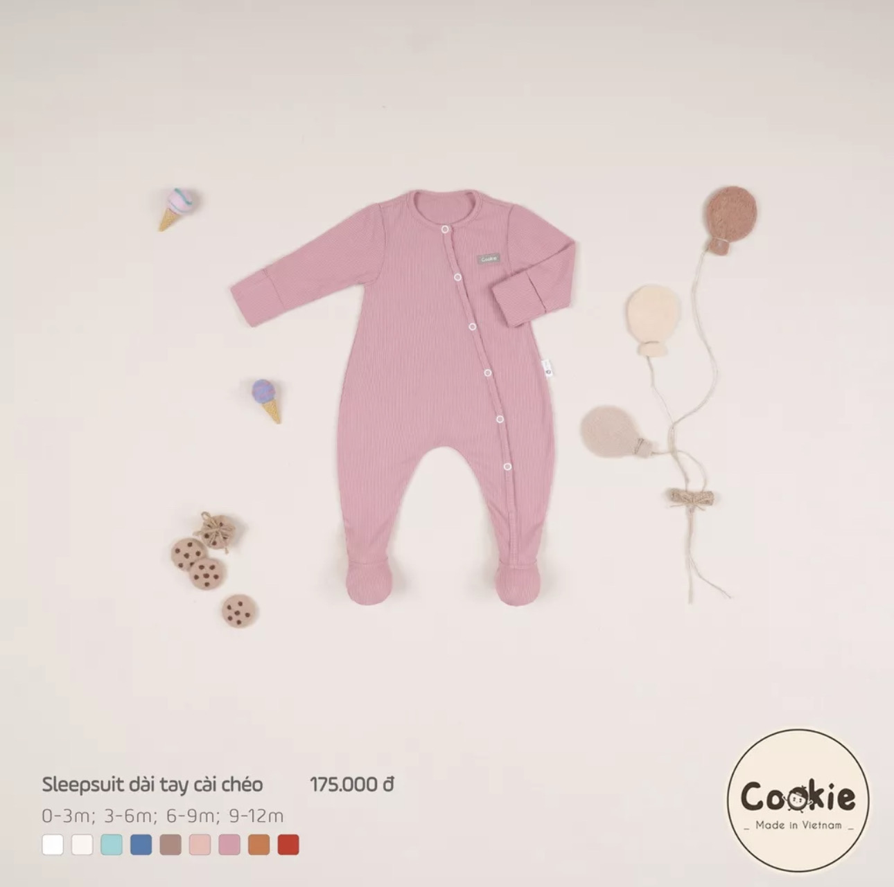 Sleepsuit cài chéo liền tất COOKIE_thumbnail_3