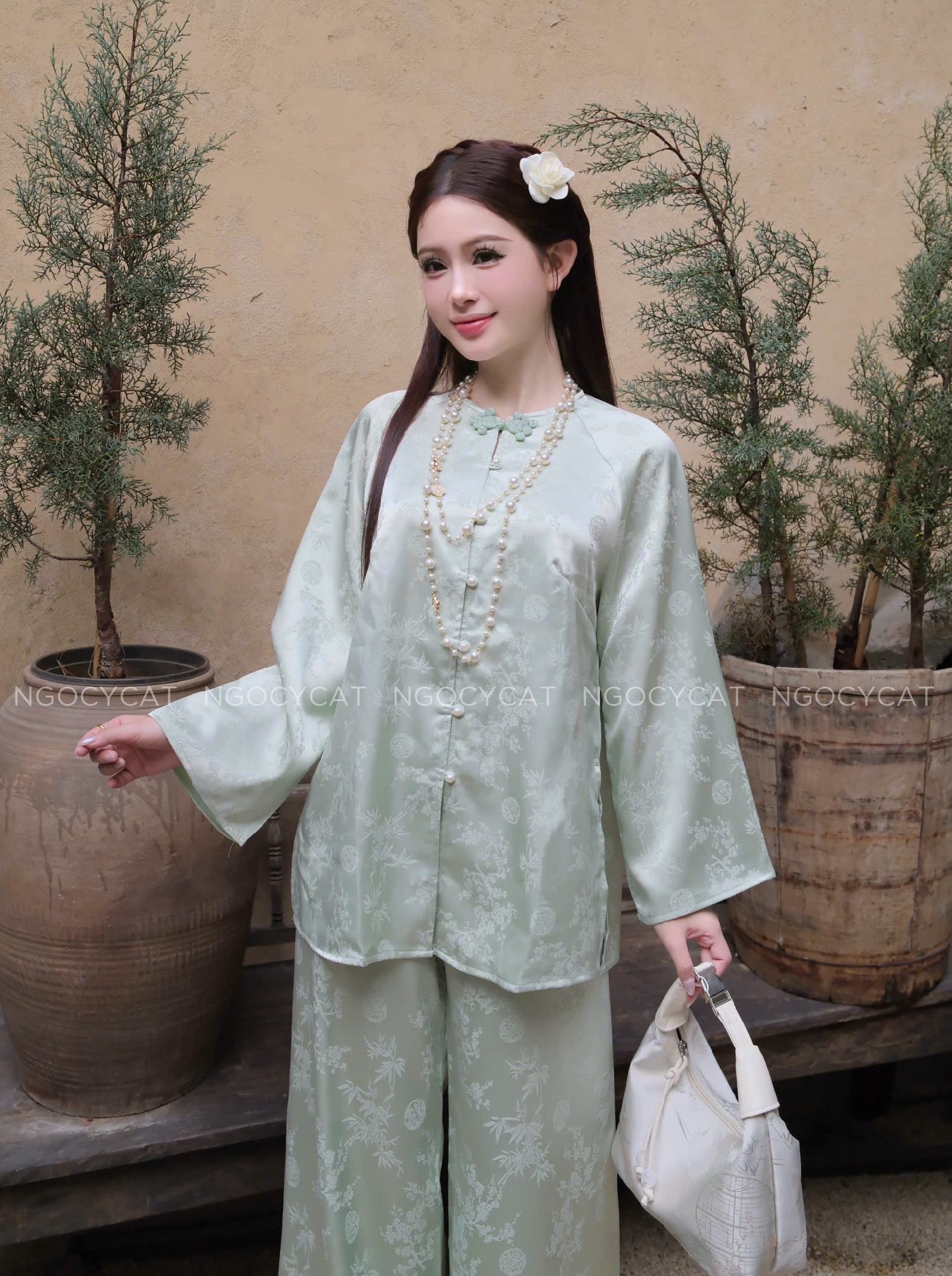 Áo Bà Ba Xanh Mint Lụa Trúc Mai_thumbnail_1