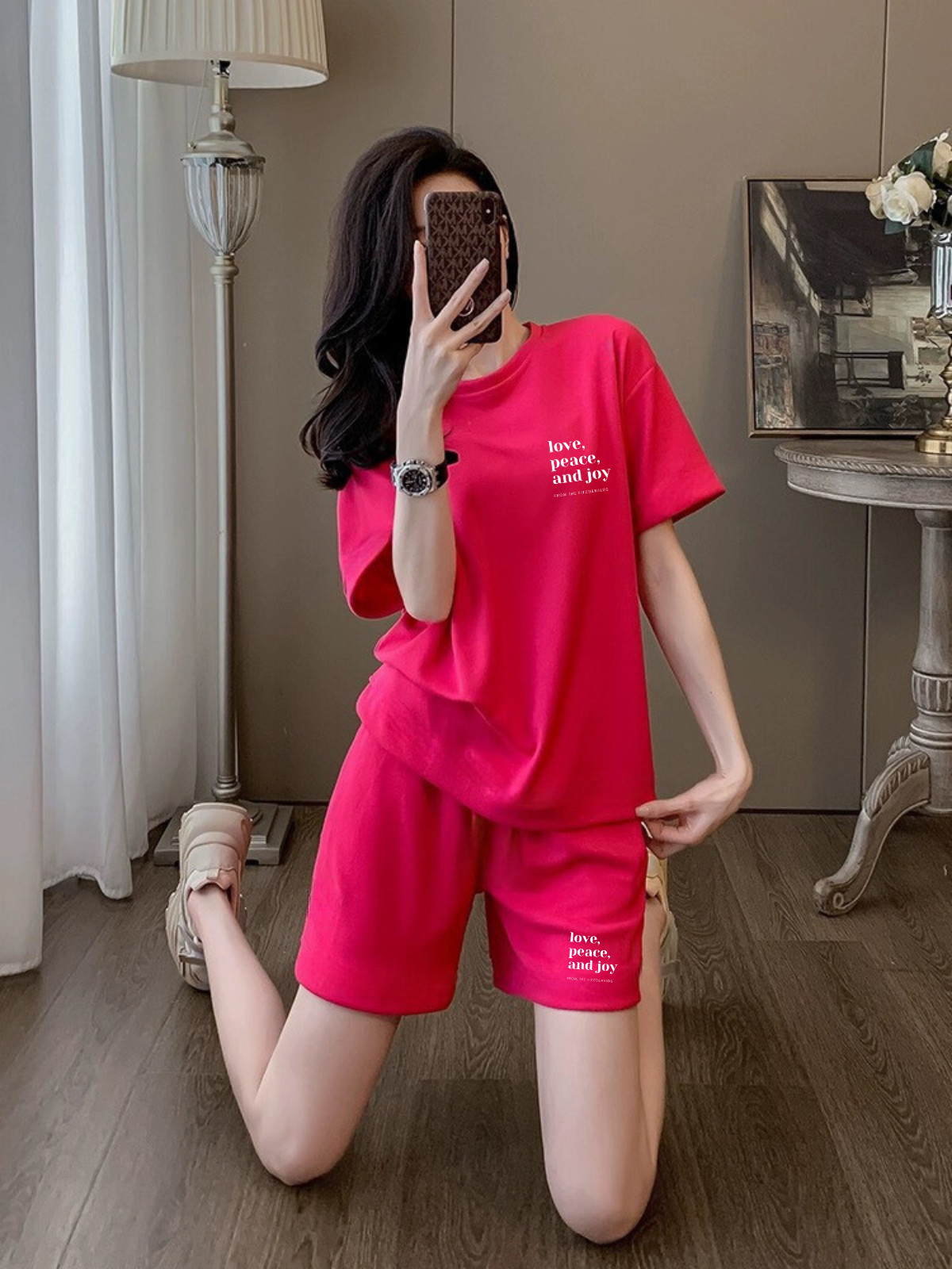 [Form rộng] Set bộ thun chữ 'Love, Peace, and Joy' - LOZA BP19
