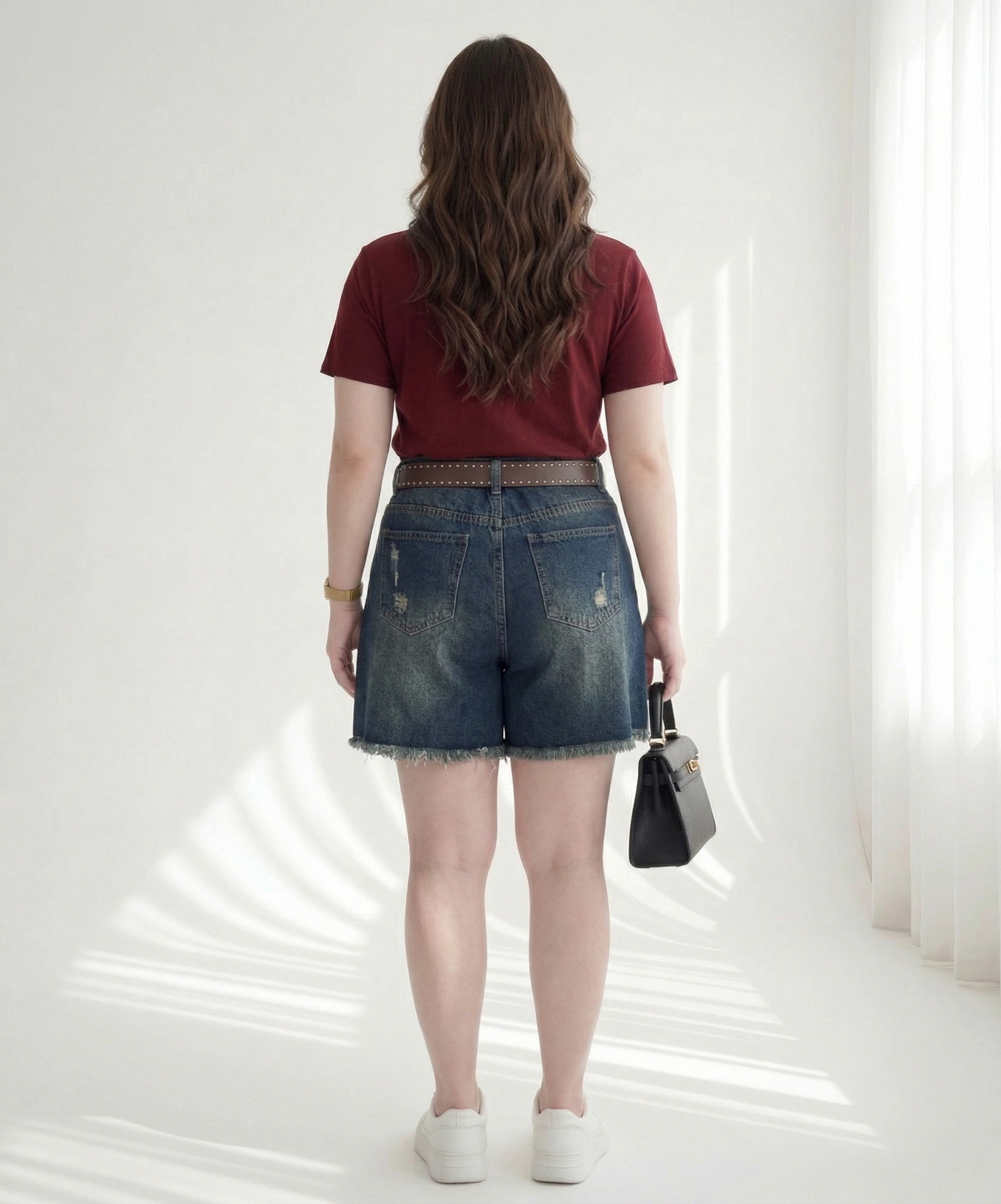 BIGSIZE NỮ - Quần short jean lửng rách lưng thun dành cho nàng béo 55-90kg T-QSJ64