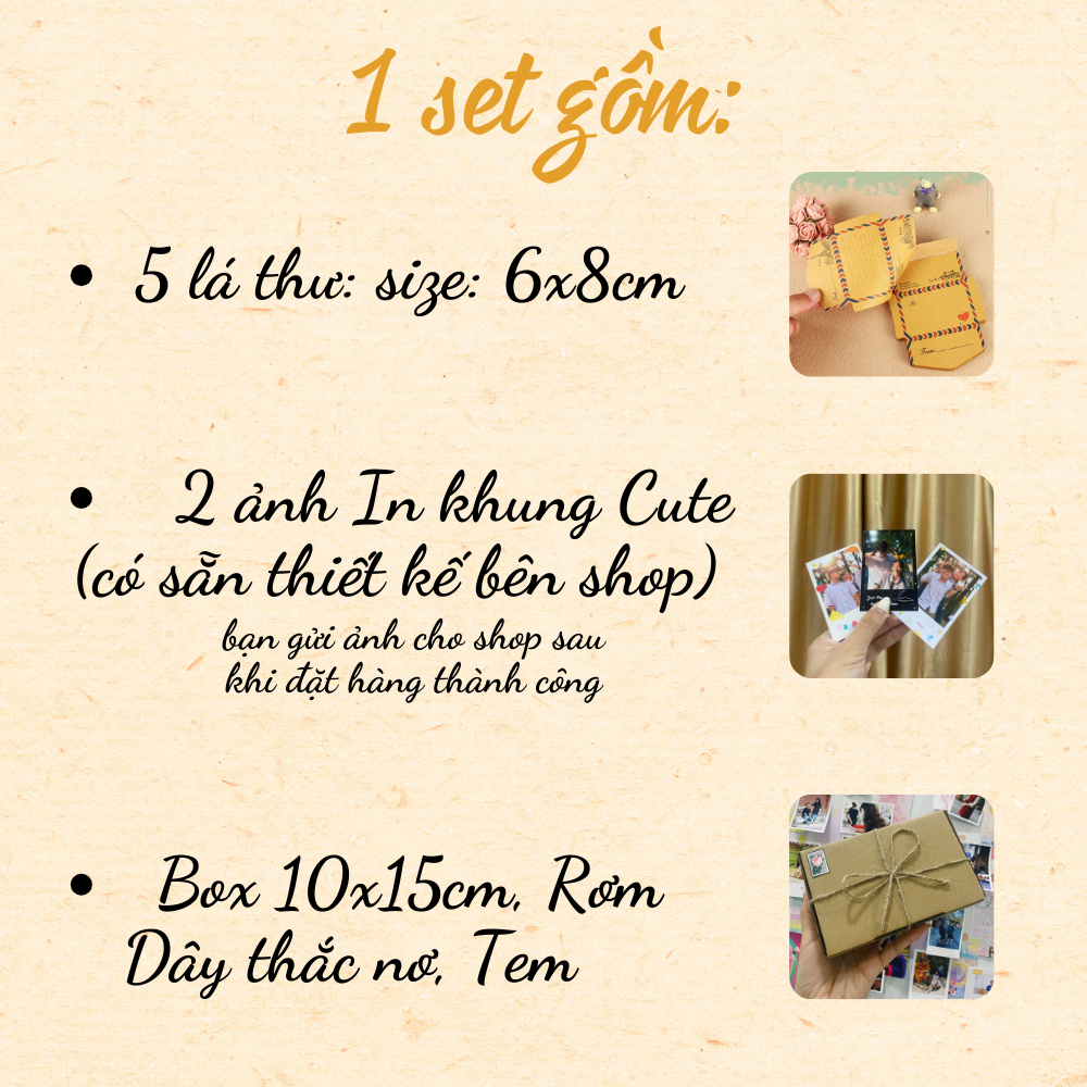 [TẶNG HỘP] Set THƯ TAY mini KÈM ẢNH in khung thiết kế gửi người yêu, bạn bè, người thân_thumbnail_1