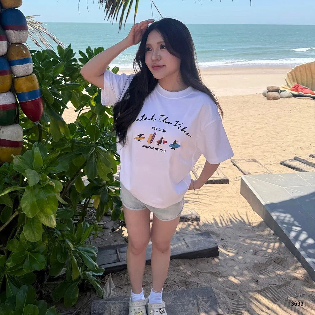 Áo thun unisex form boxy Catch the vibes Miucho 3633_thumbnail_3