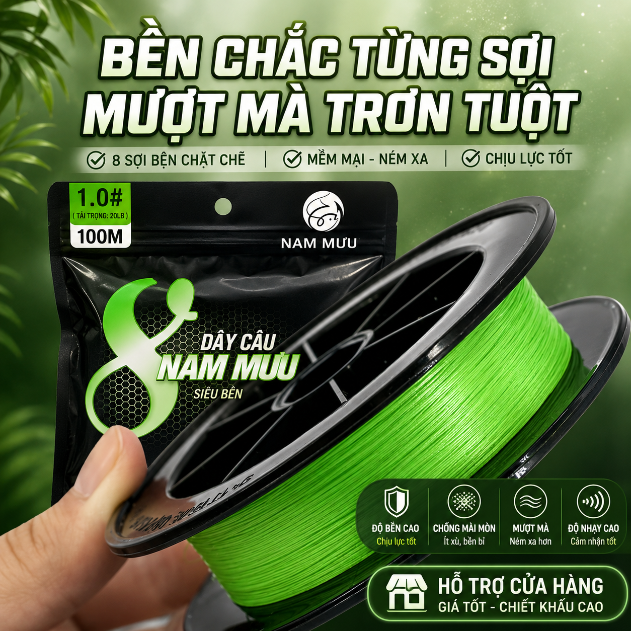 Dây Câu PE MINGMOU Maxpower 8 Bện / 12 Bện Cao Cấp - Không Phai Màu - 100M, 300M, 500M_thumbnail_2