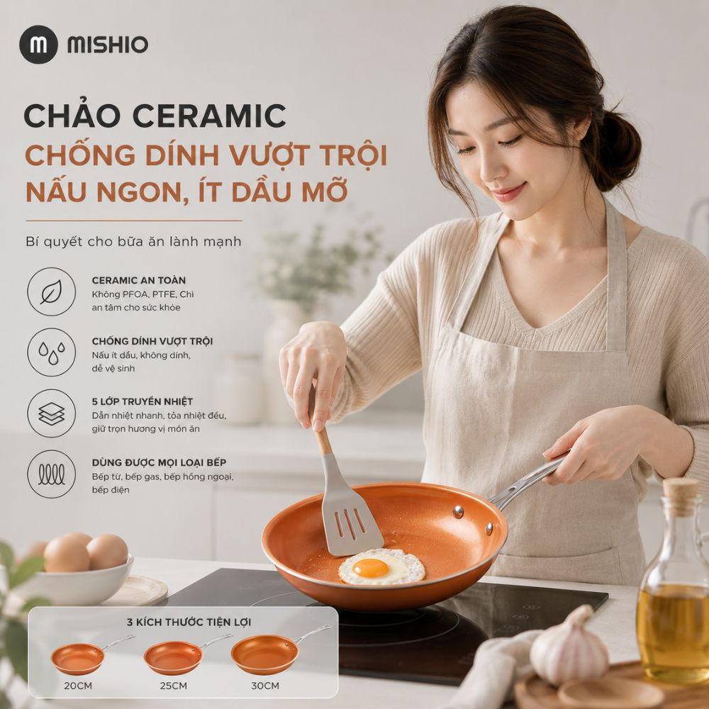 Chảo Chống Dính Đáy Từ Mishio Size cm MK430 - Chống Dính Gốm Cao Cấp, An Toàn Sức Khỏe, Dùng Cho Mọi Loại Bếp_thumbnail_4