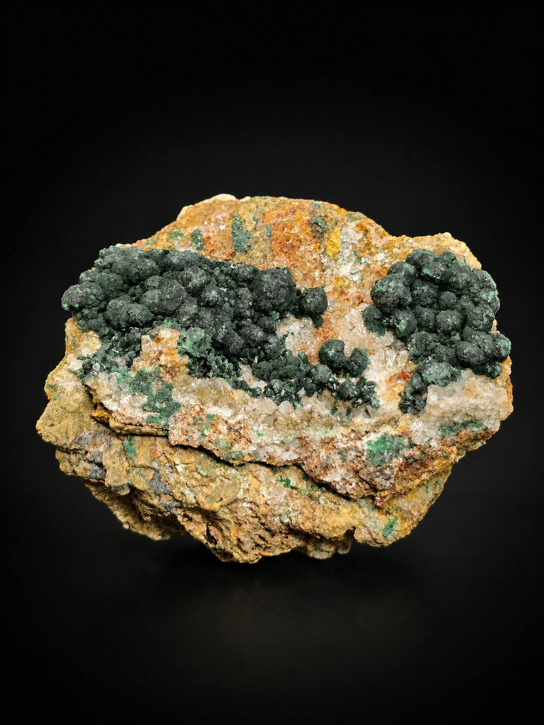 Malachite Dáng Tròn Cộng Sinh Thạch Anh - Congo