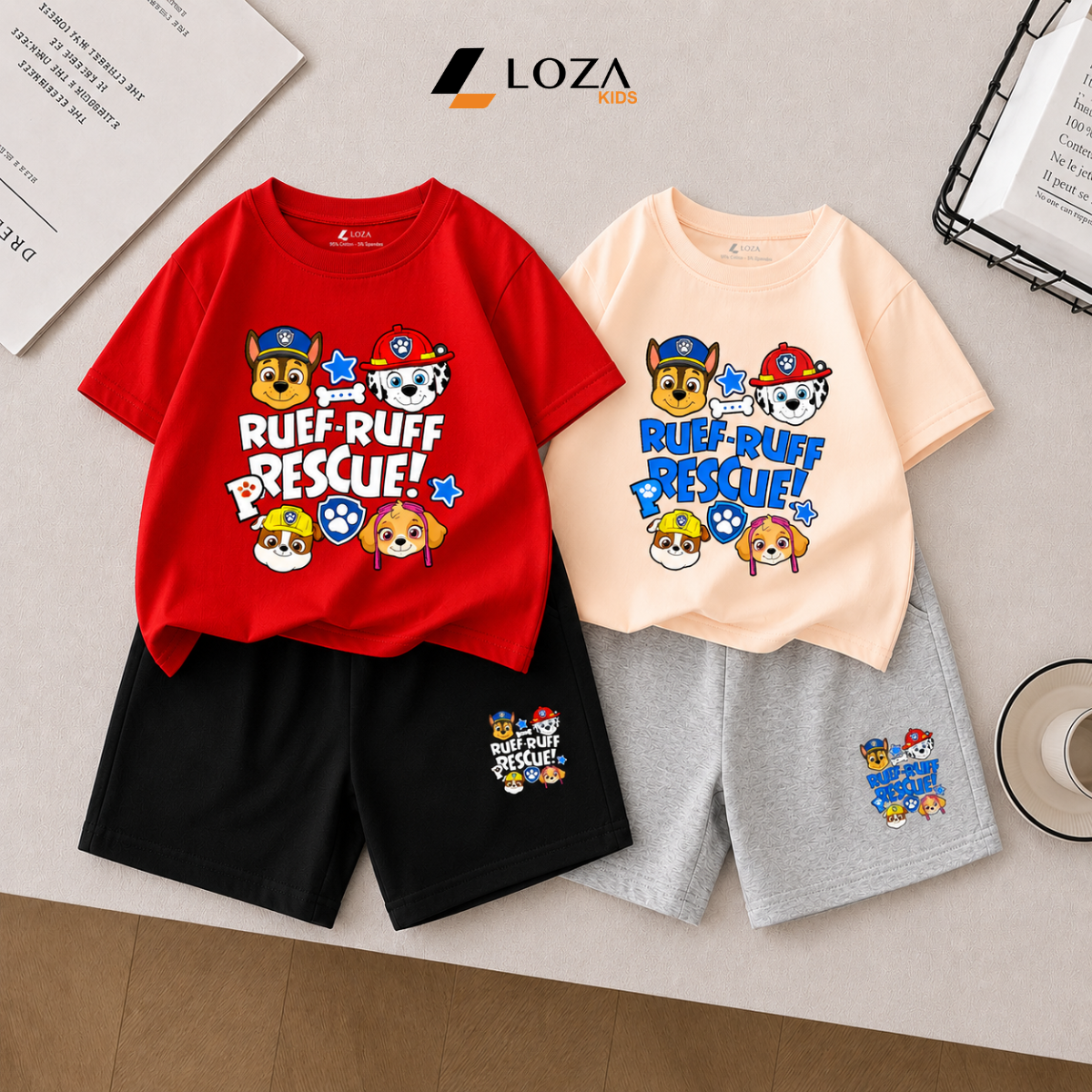 Bộ cộc bé trai hình Chú Chó Cứu Hộ - Loza Kids SB680 SB680