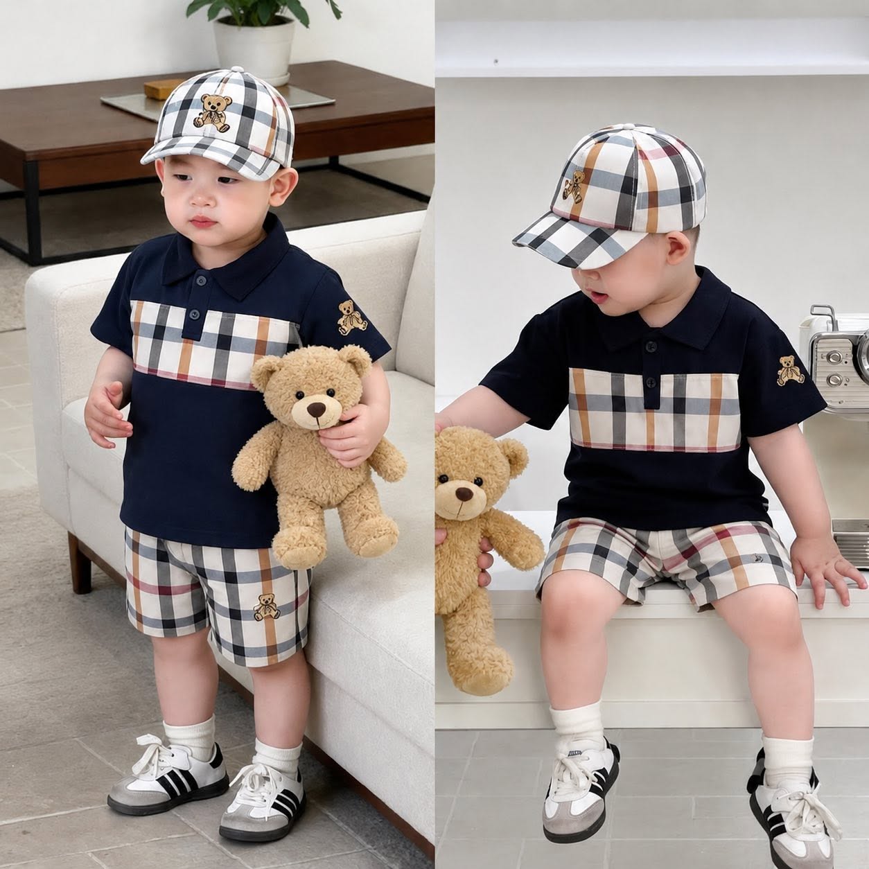 D74 BỘ POLO CARO NGANG TRƯỚC NGỰA KÈM MŨ- A117.1818