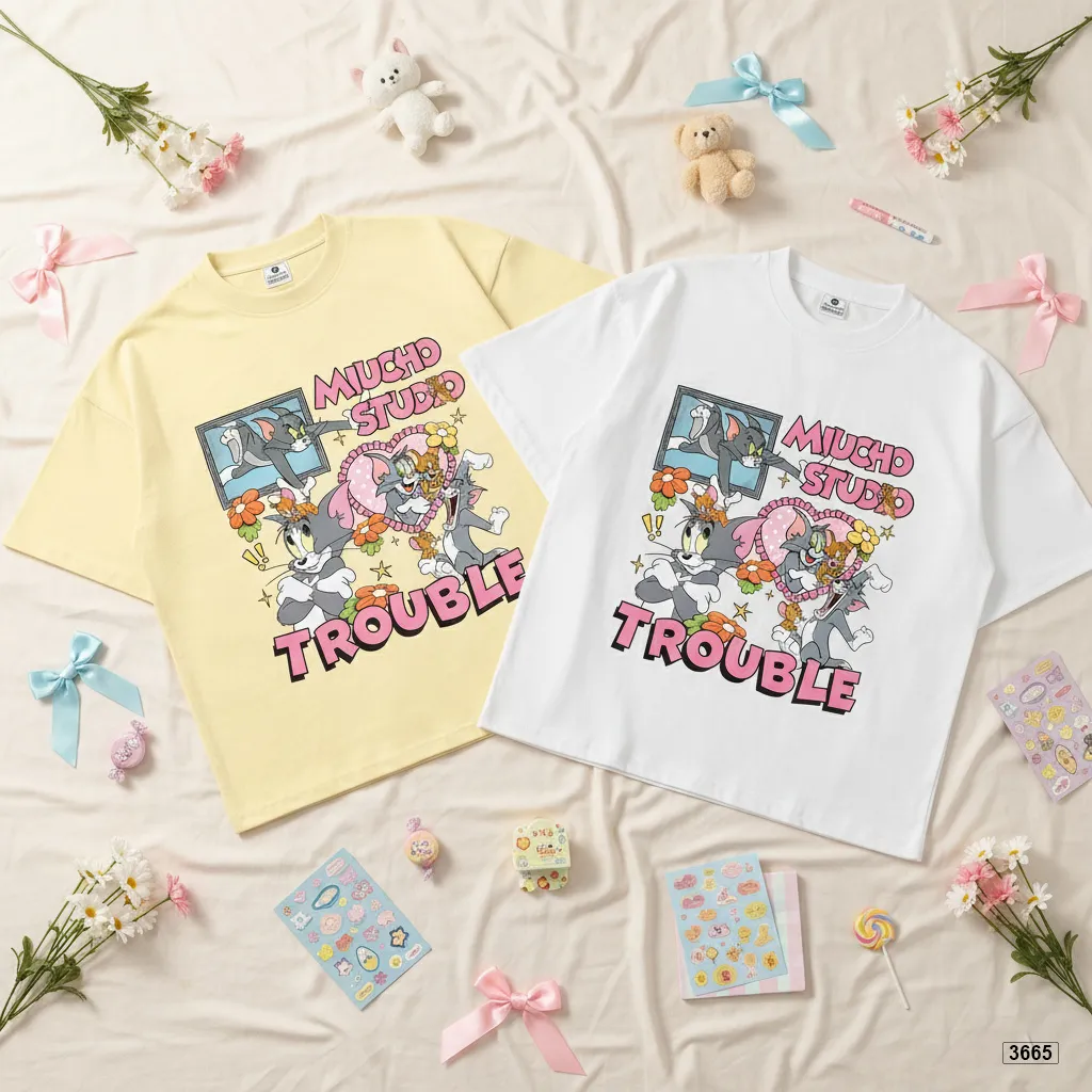 Áo thun nữ form boxy hoạt hình Mèo chuột Miucho 3665_thumbnail_7