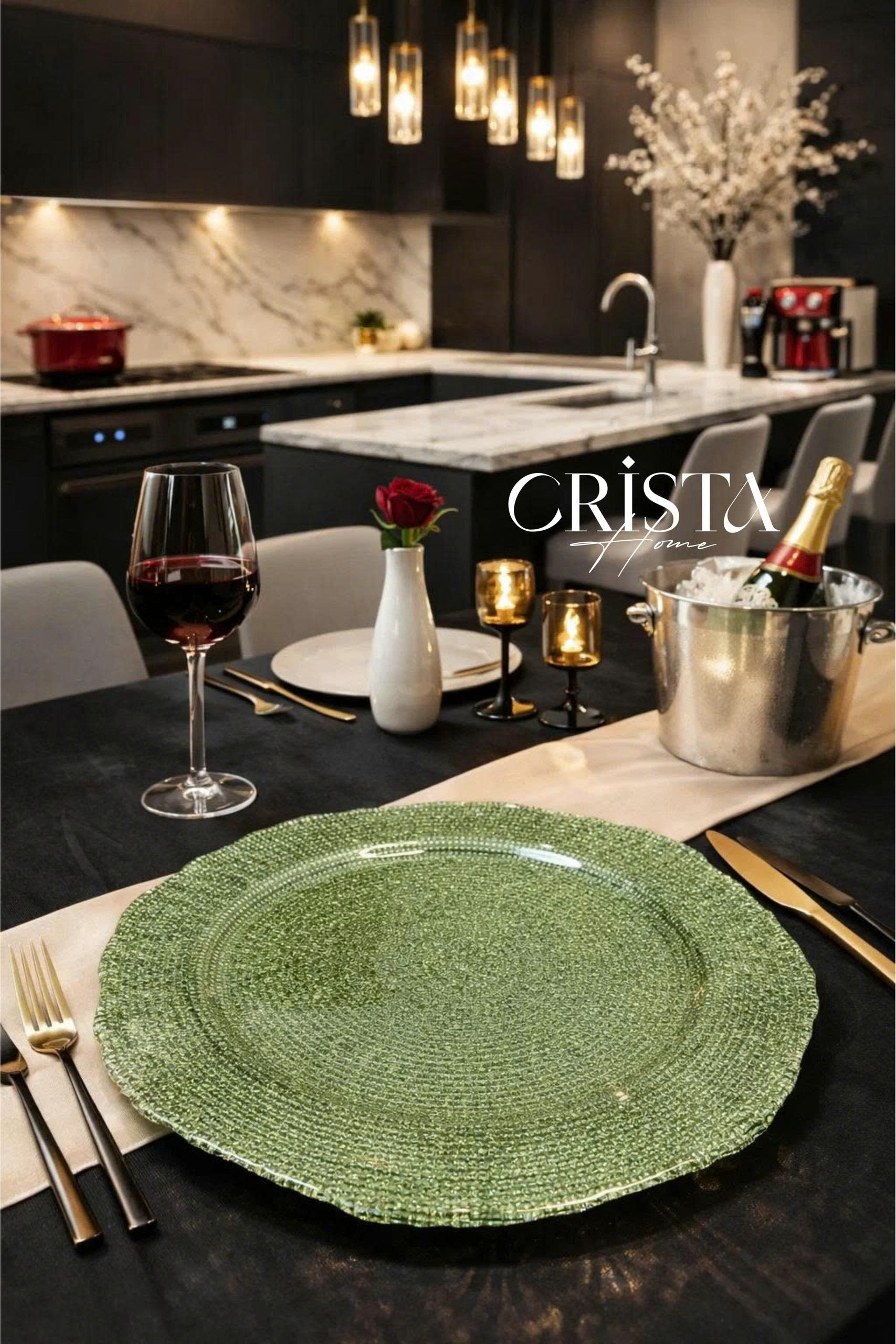 Bộ 2 đĩa thủy tinh CRISTA HOME Tròn hoa đào 34 + 30 cm, 60225_thumbnail_10