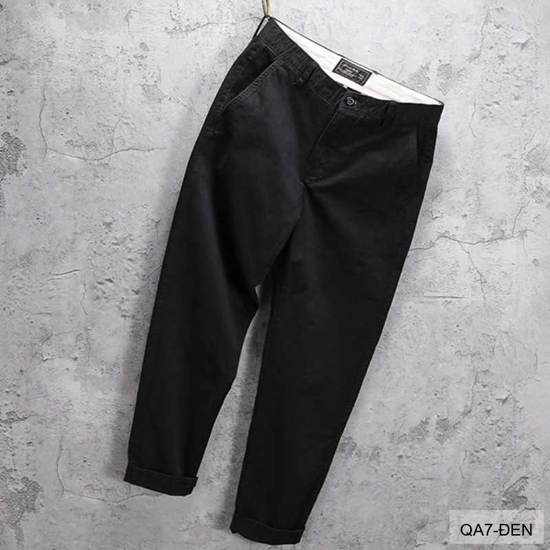QA7 - Quần Ống Rộng Nam Phong Cách Nhật Bản Cổ Điển, Chất Cotton Mềm Mại, Dễ Phối Đồ 4 Mùa_thumbnail_23