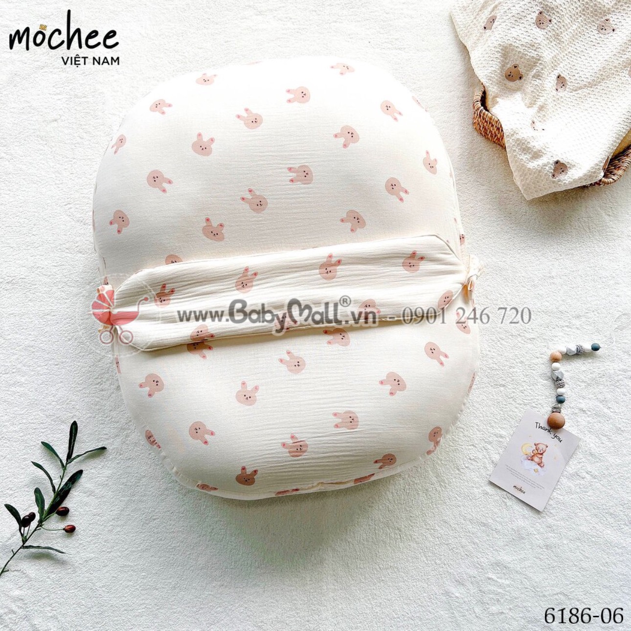 Vỏ gối chống trào Mochee - DÀI KÈM ĐAI 70*80cm_thumbnail_5