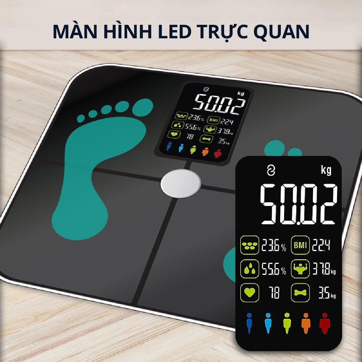 Máy quét chỉ số cơ thể Kachi MK370 | Công nghệ FEETID nhận diện chỉ số cơ thể không cần kết nối app