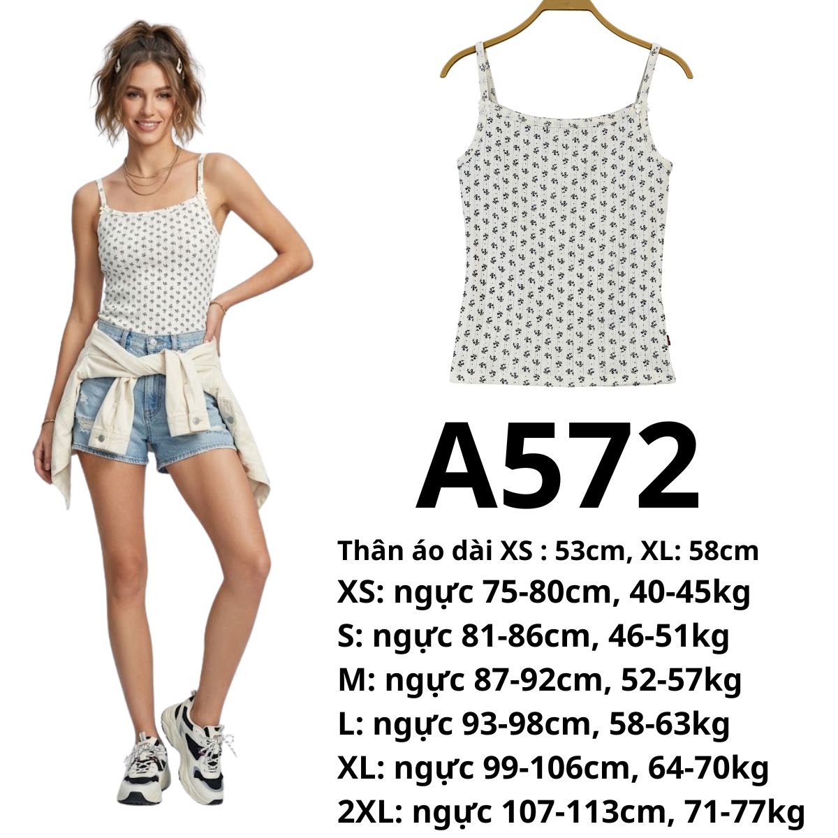 A572- Áo 2 dây LV